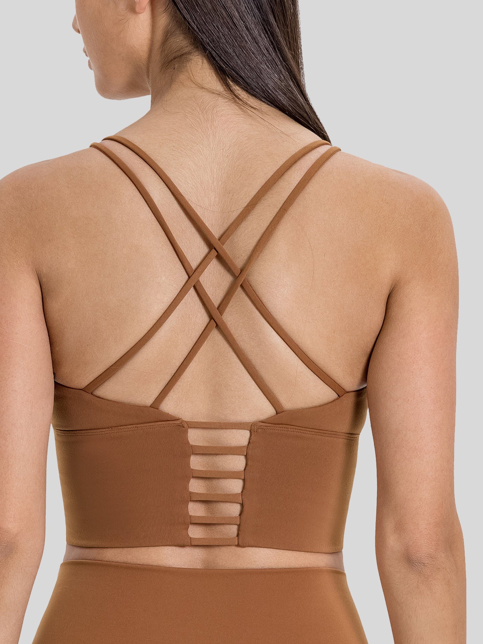 Womens Light Support Yoga Bra dark orange