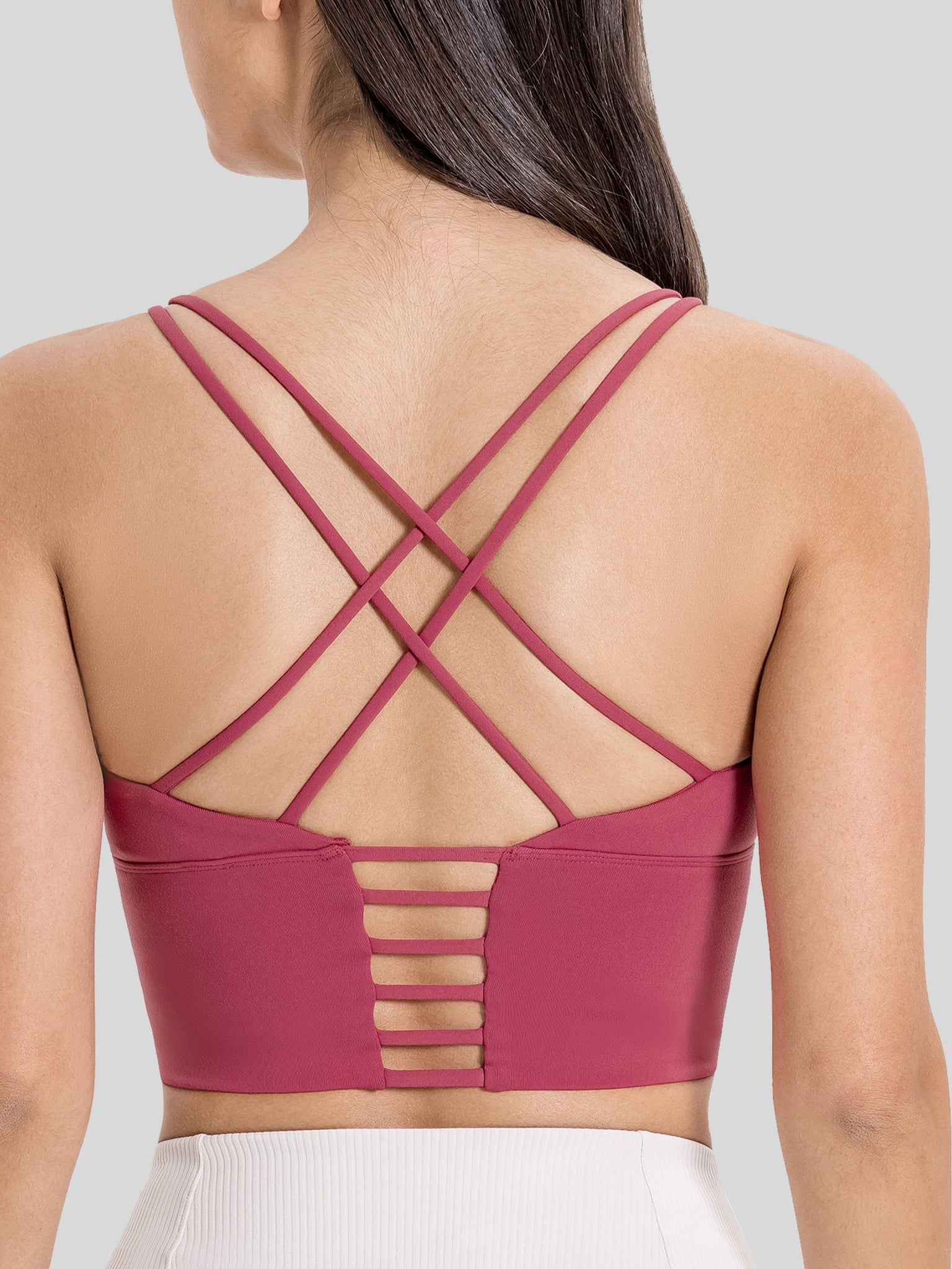 Womens Light Support Yoga Bra dull red