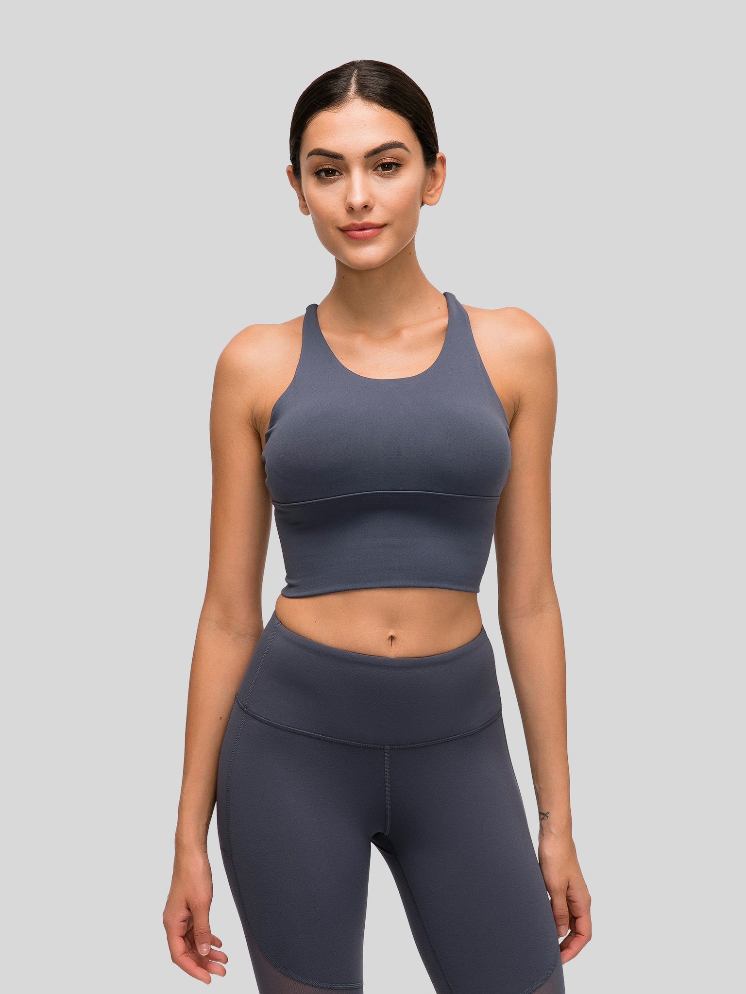 Womens Light Support Yoga Bra gray