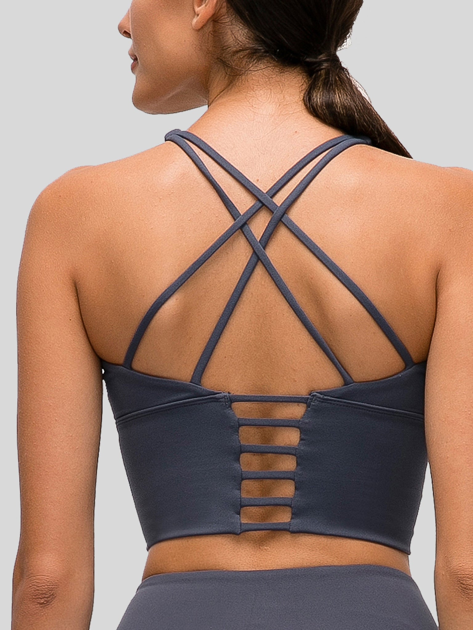 Womens Light Support Yoga Bra gray