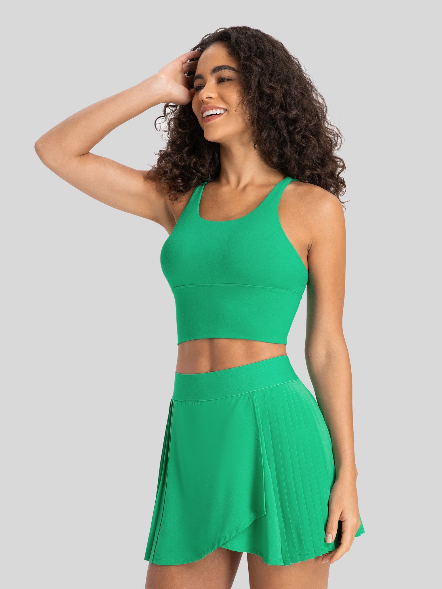 Womens Light Support Yoga Bra green