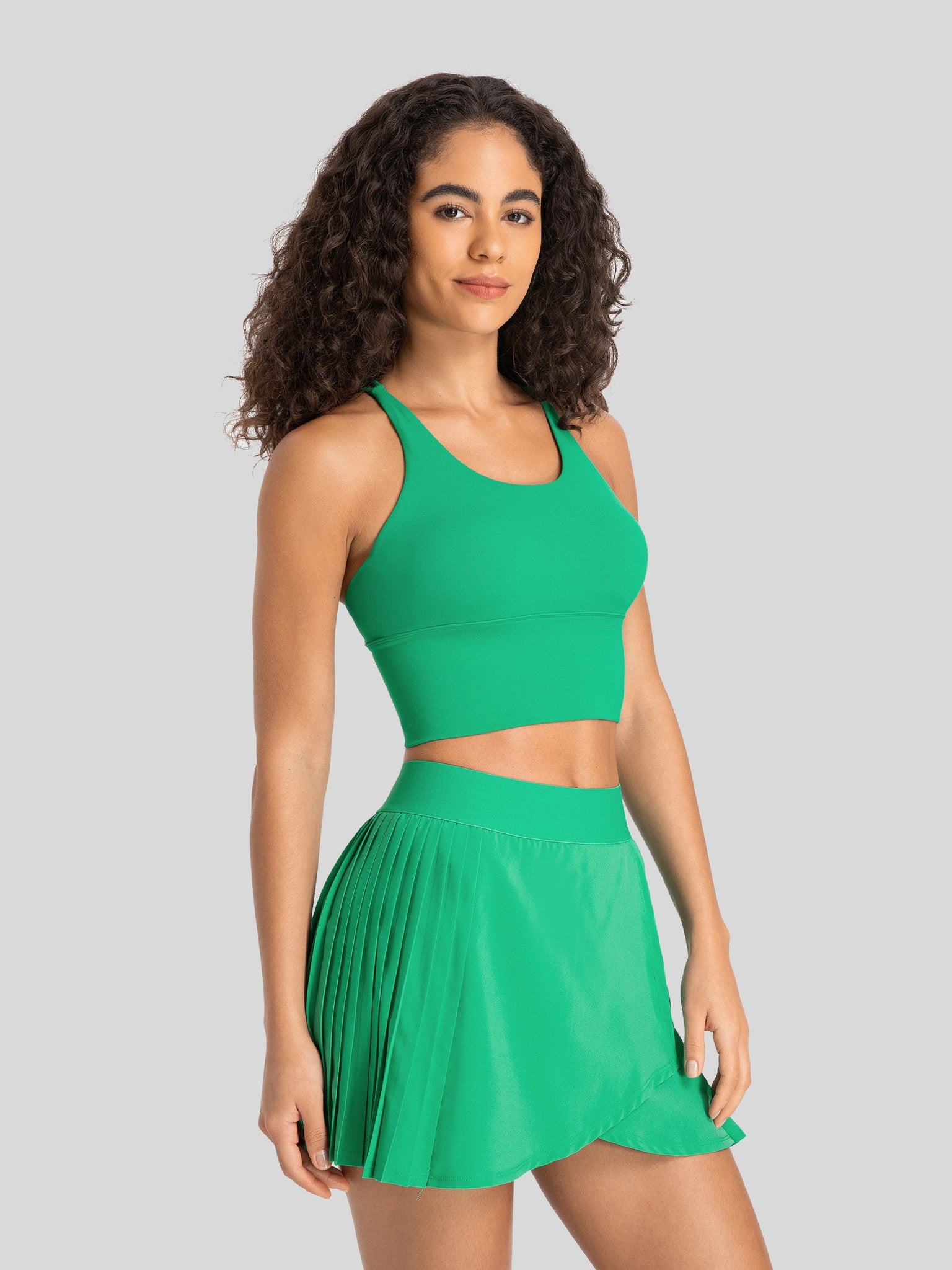 Womens Light Support Yoga Bra green