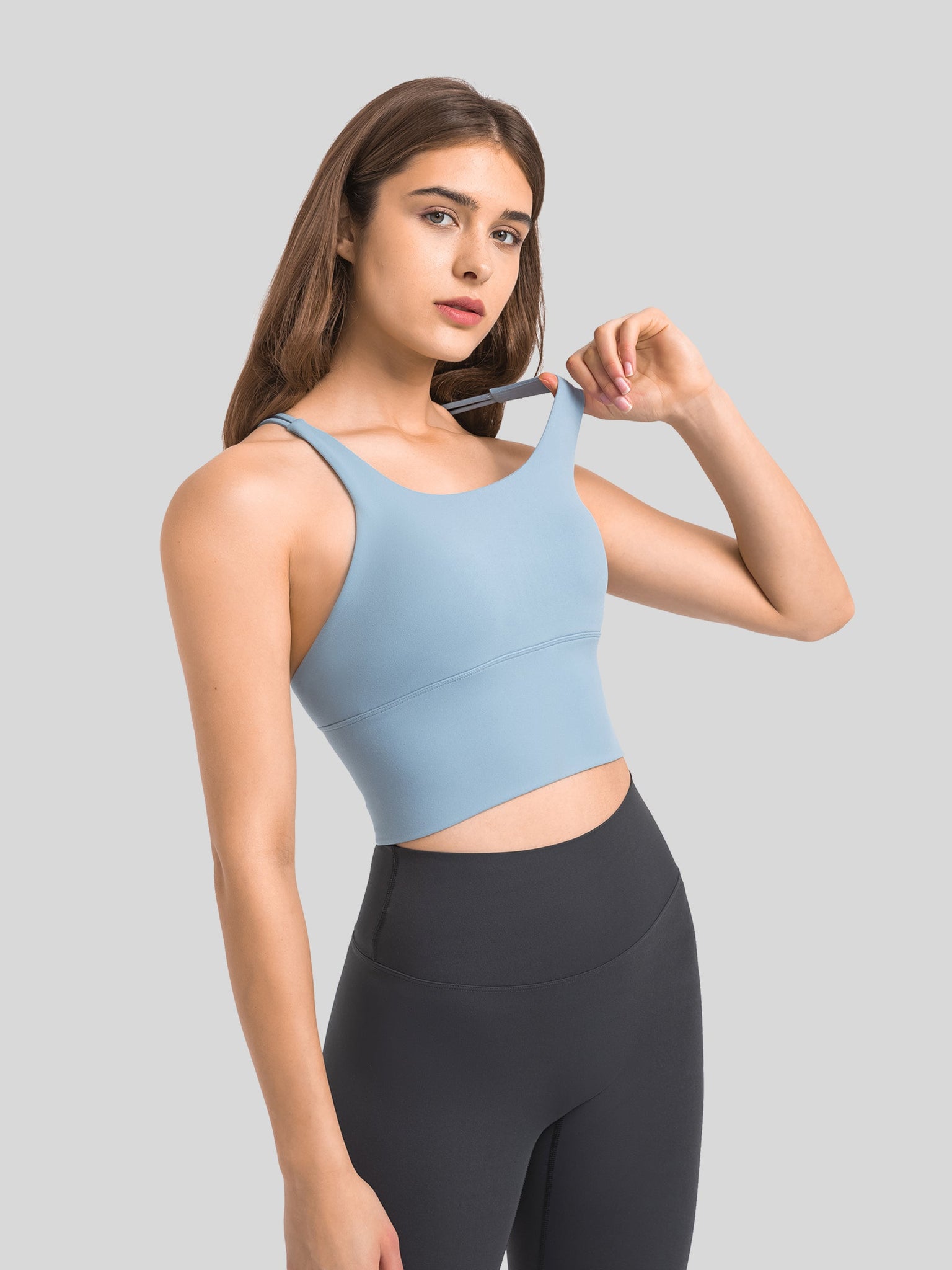 Womens Light Support Yoga Bra light blue
