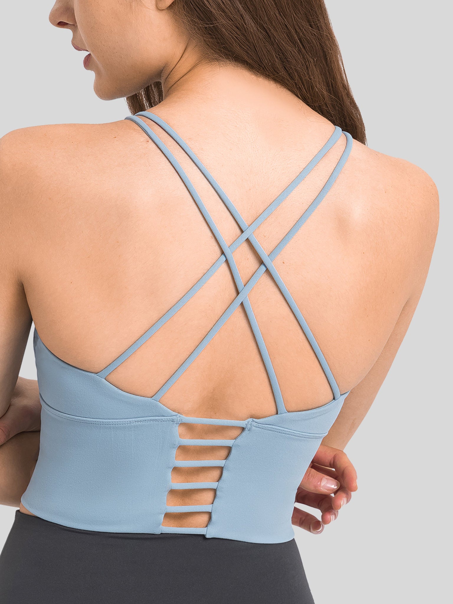 Womens Light Support Yoga Bra light blue
