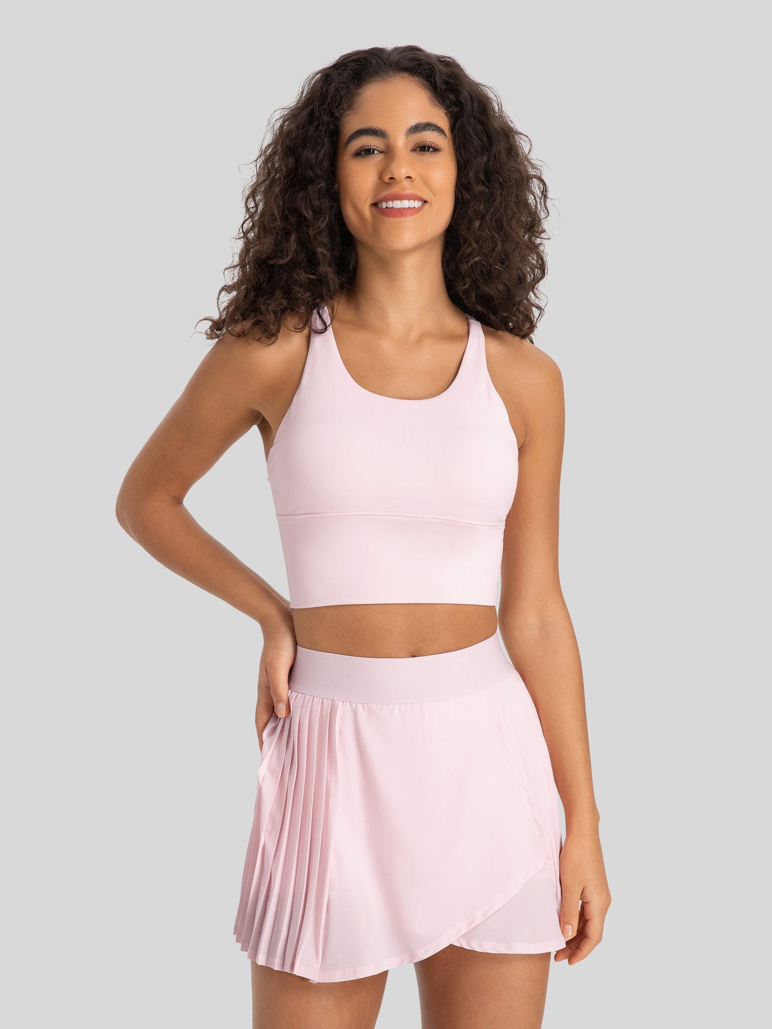 Womens Light Support Yoga Bra light pink