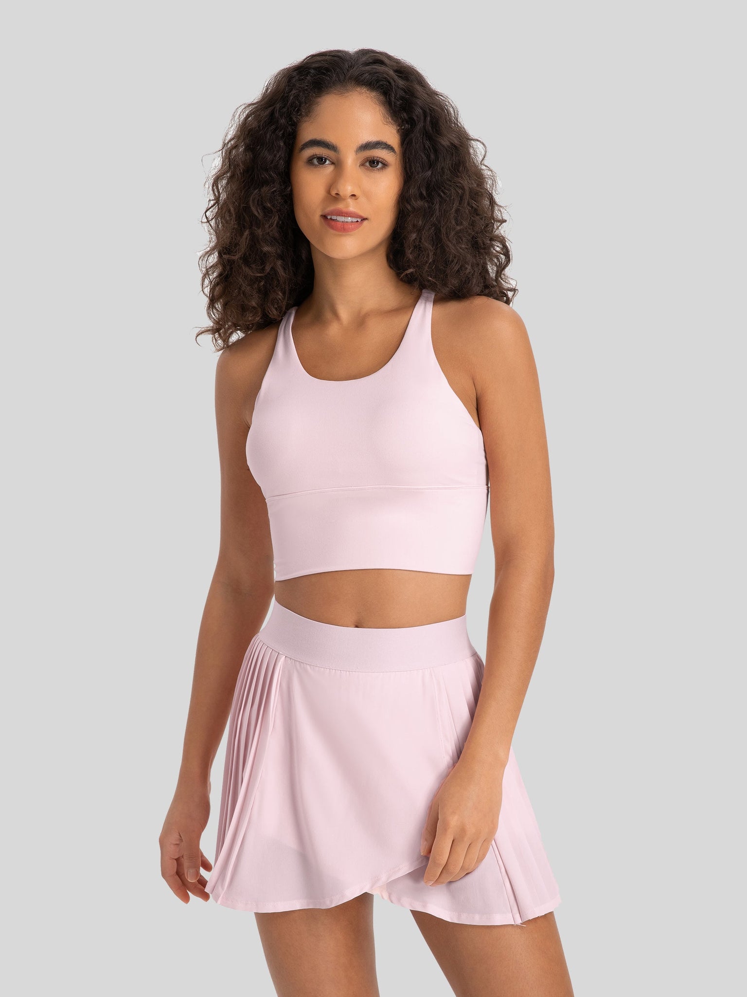 Womens Light Support Yoga Bra light pink
