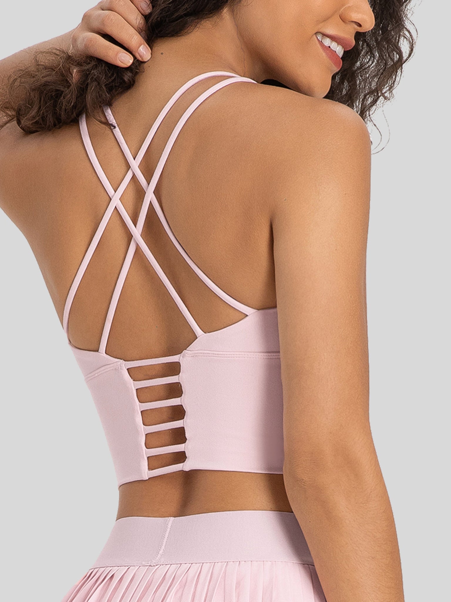 Womens Light Support Yoga Bra light pink