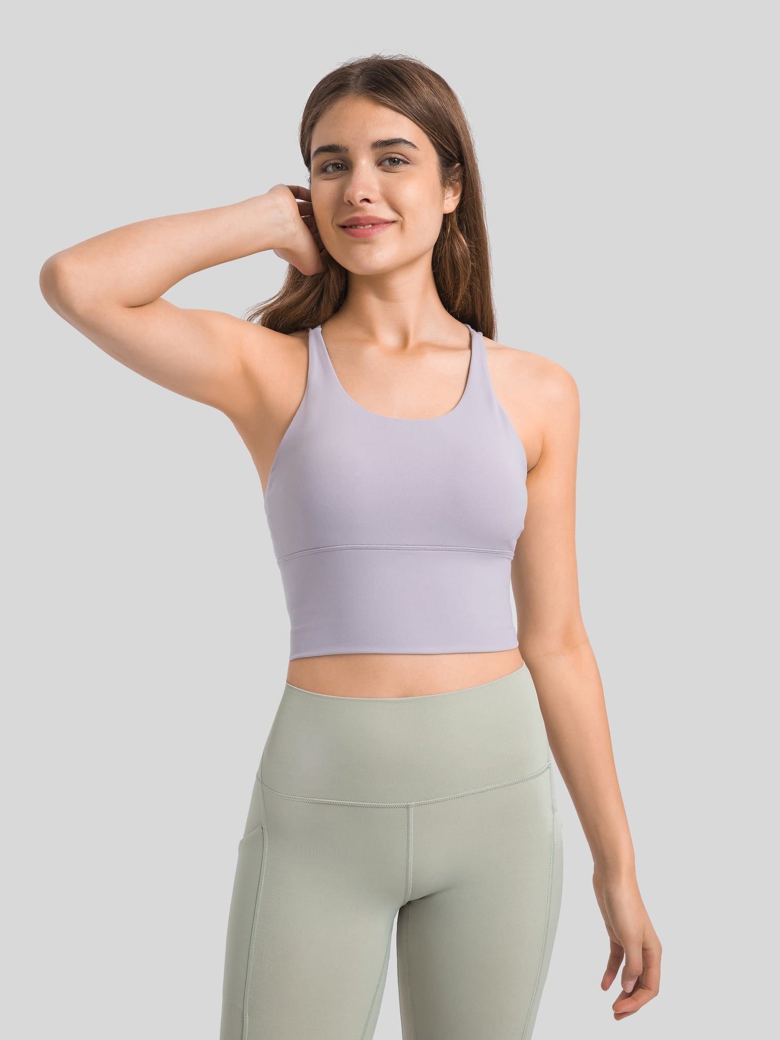 Womens Light Support Yoga Bra light purple