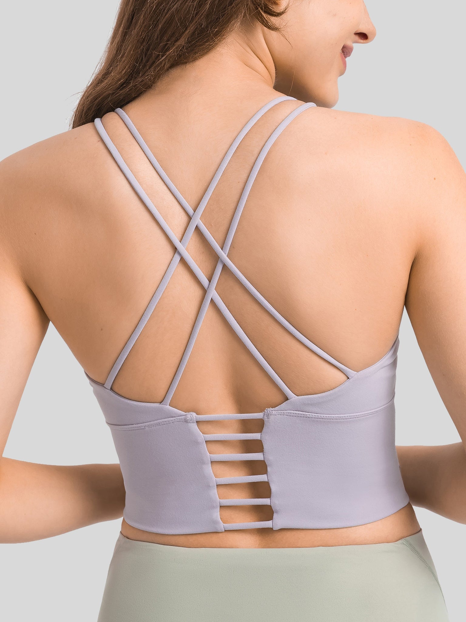 Womens Light Support Yoga Bra light purple