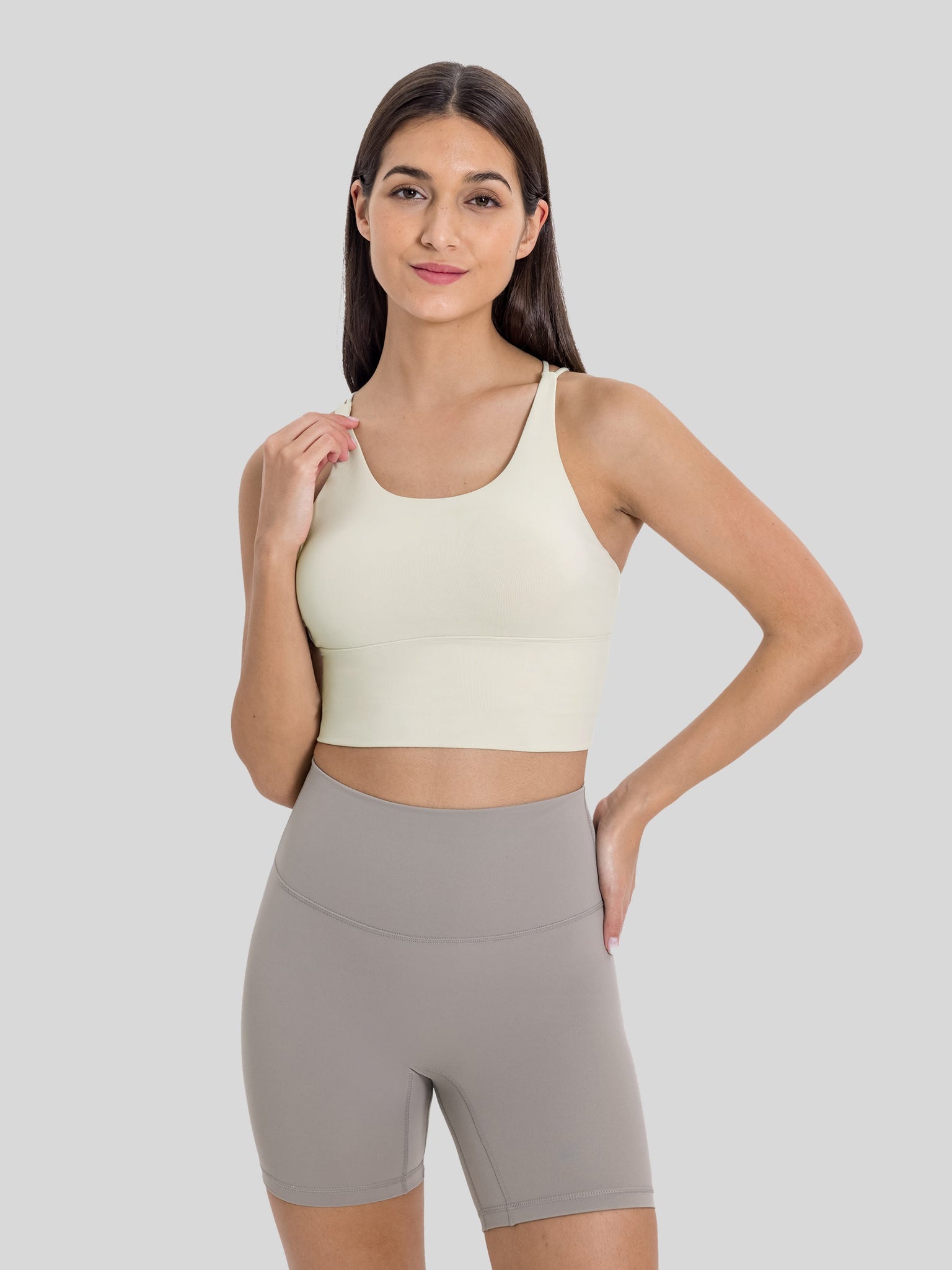 Womens Light Support Yoga Bra off white