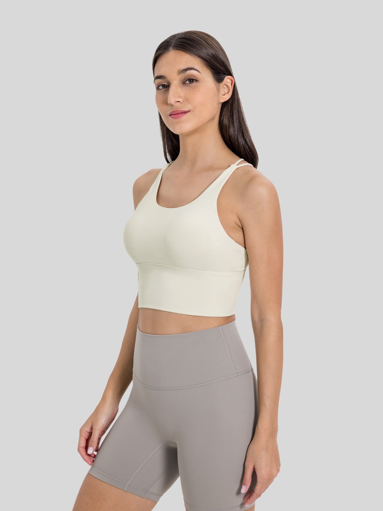 Womens Light Support Yoga Bra off white