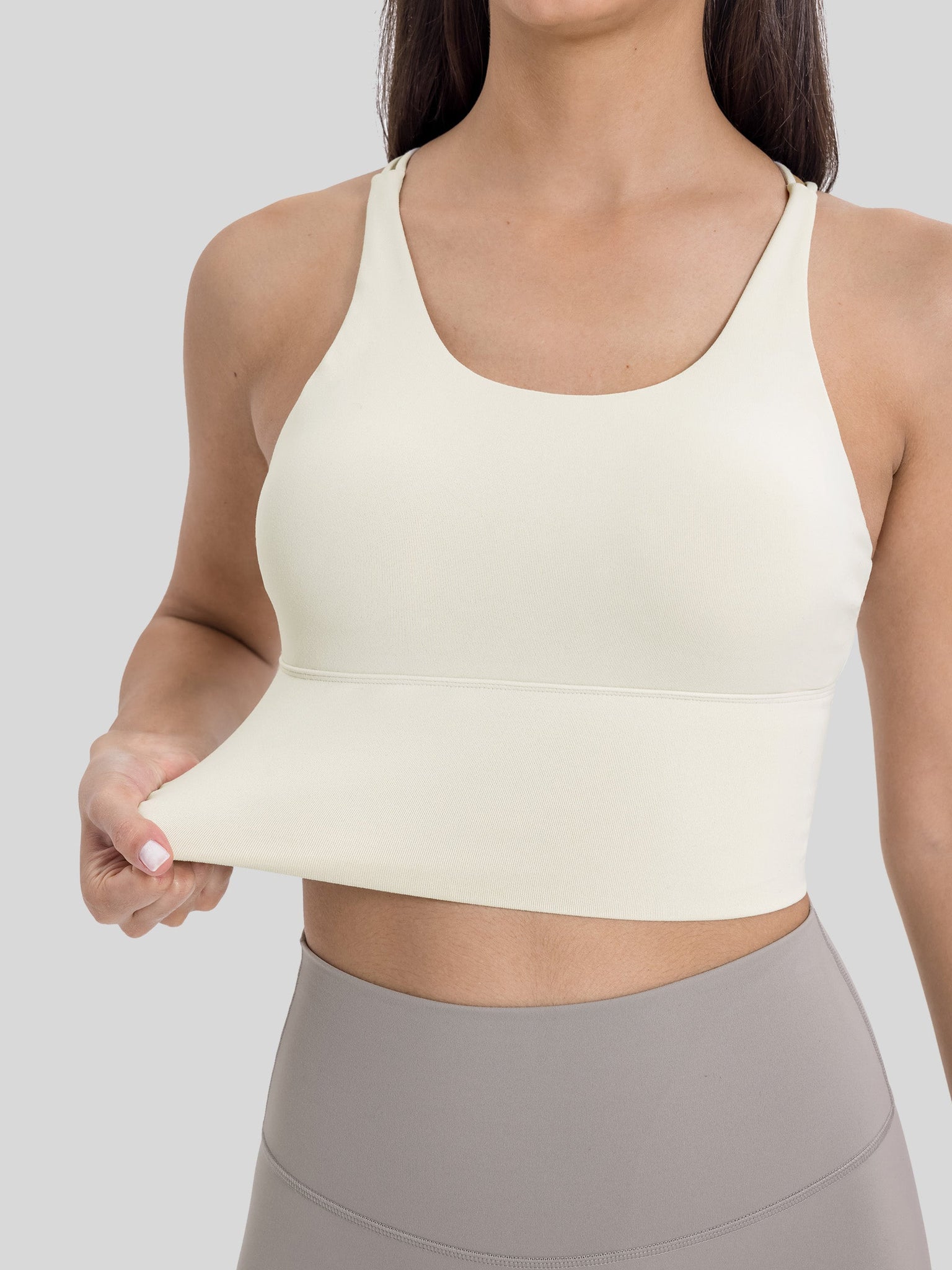 Womens Light Support Yoga Bra off white
