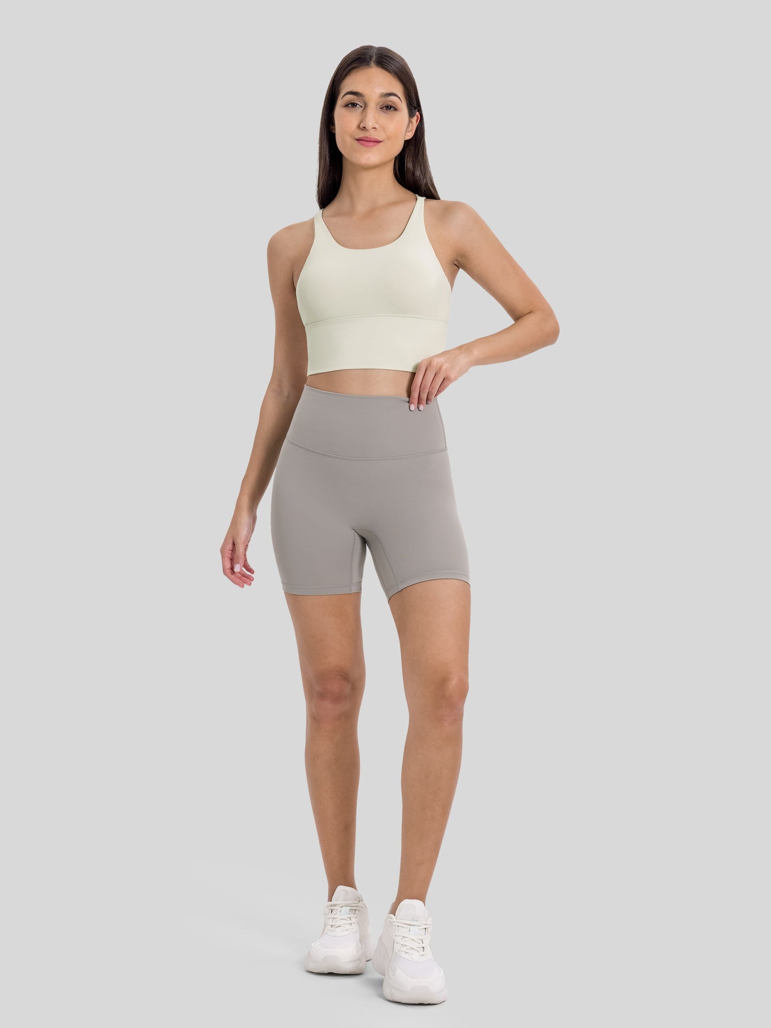 Womens Light Support Yoga Bra off white