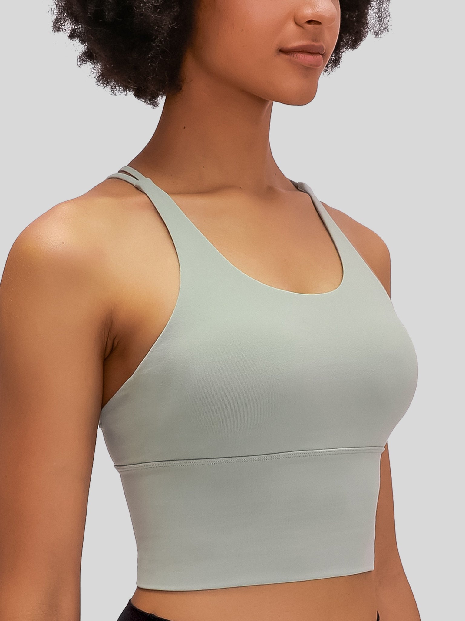 Womens Light Support Yoga Bra pale leaf