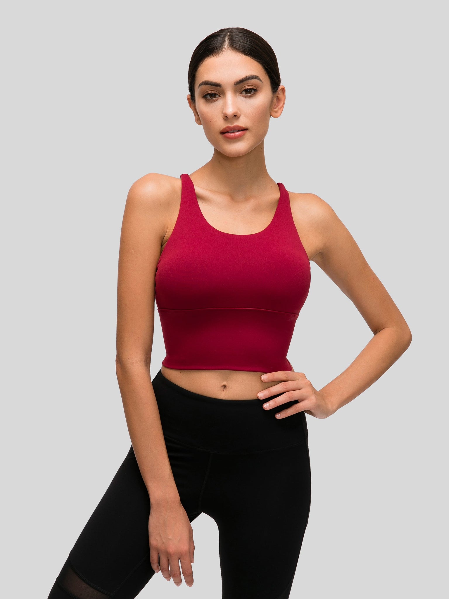 Womens Light Support Yoga Bra red