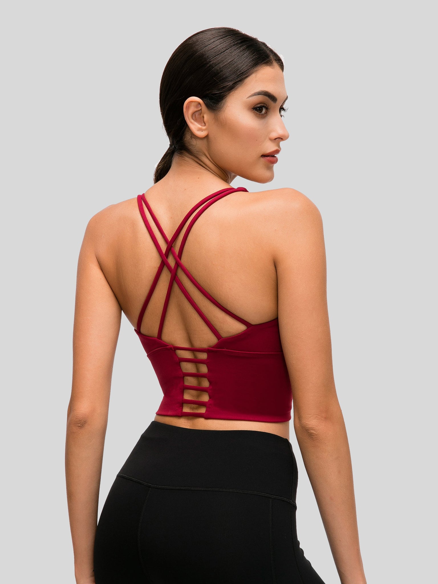 Womens Light Support Yoga Bra red