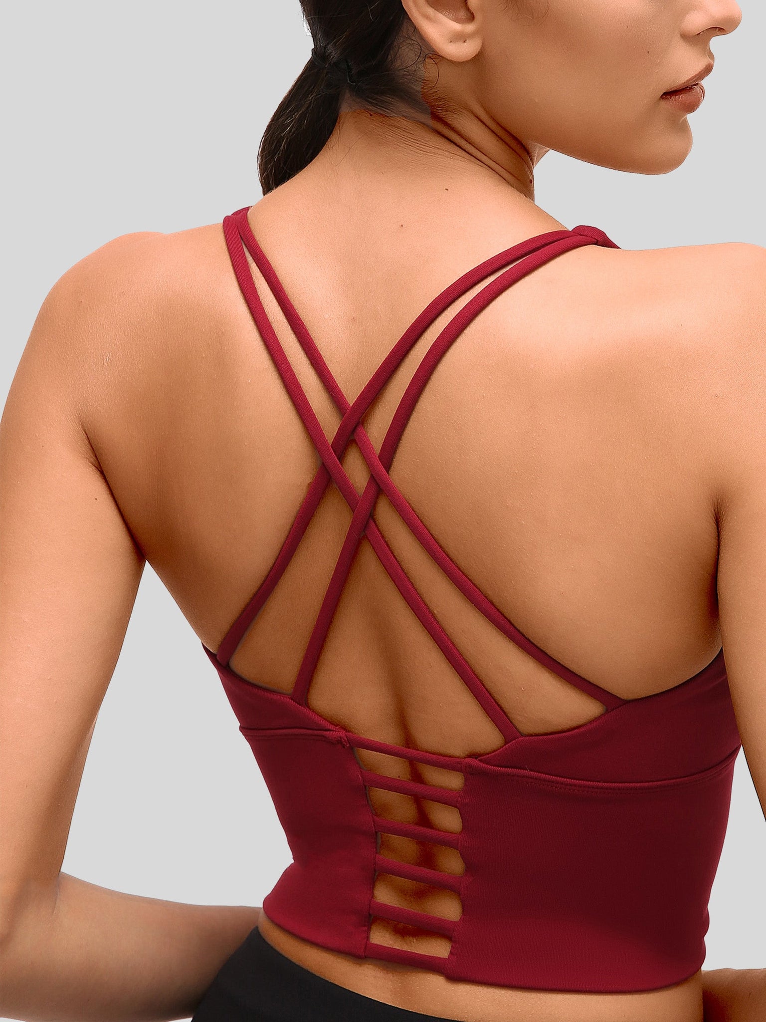 Womens Light Support Yoga Bra red