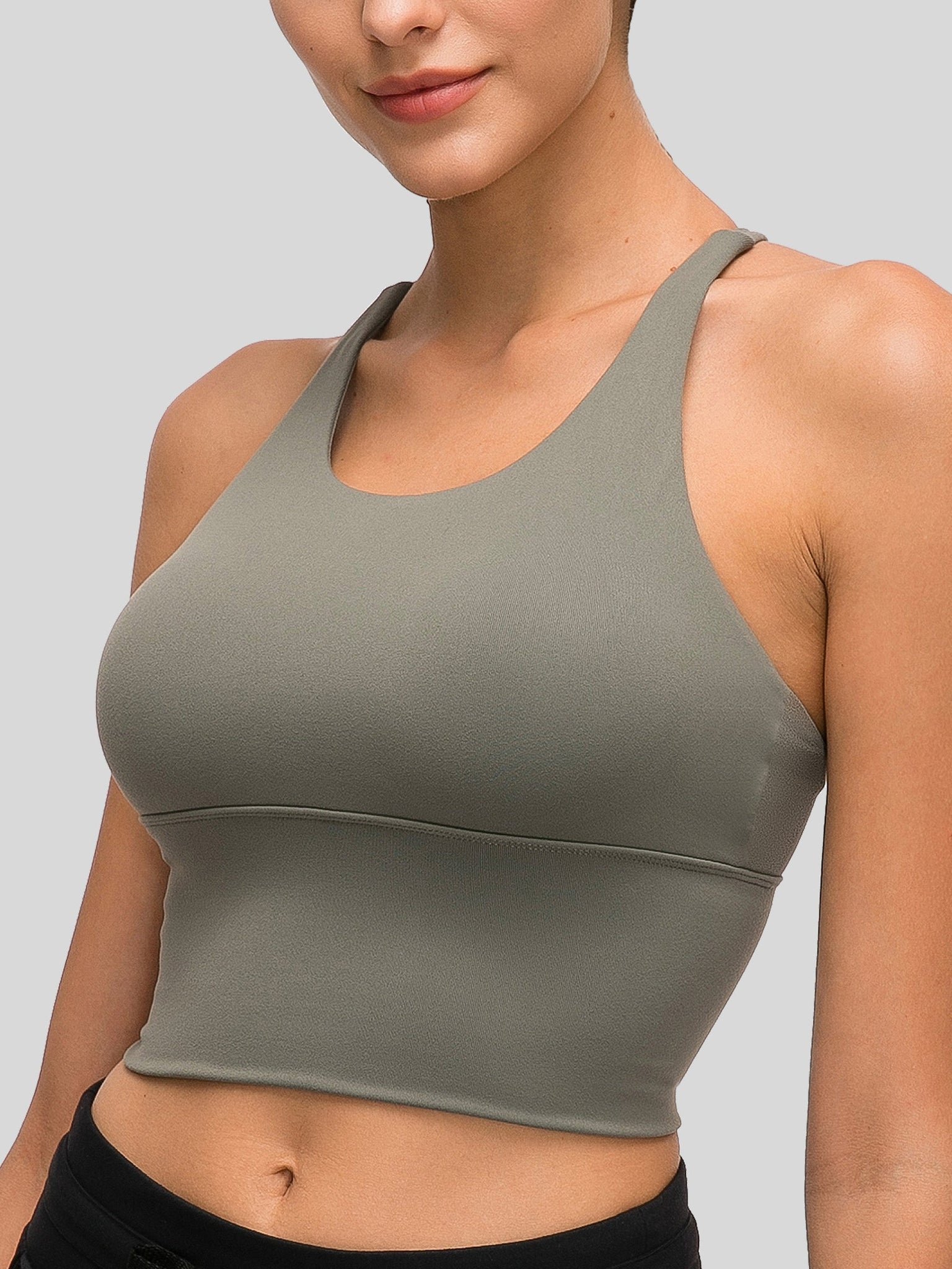 Womens Light Support Yoga Bra sage green