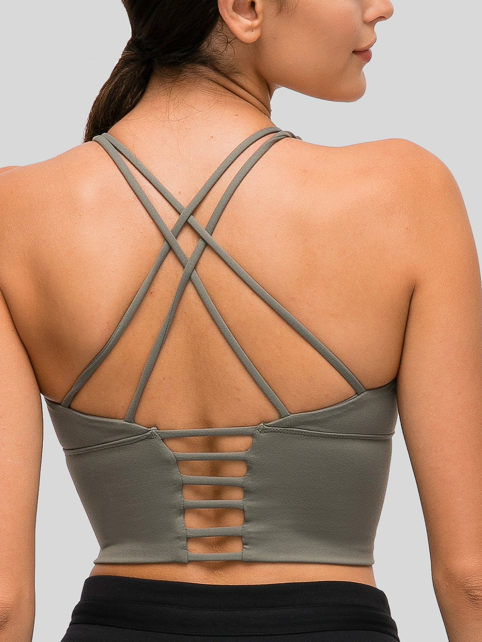 Womens Light Support Yoga Bra sage green