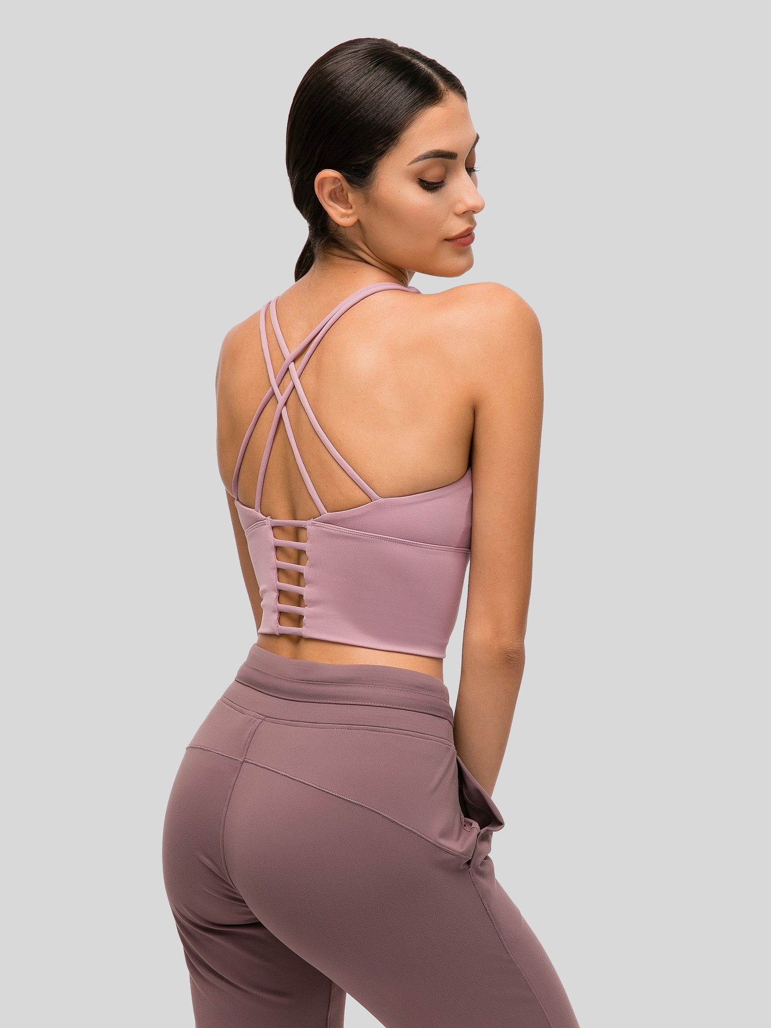 Womens Light Support Yoga Bra violet