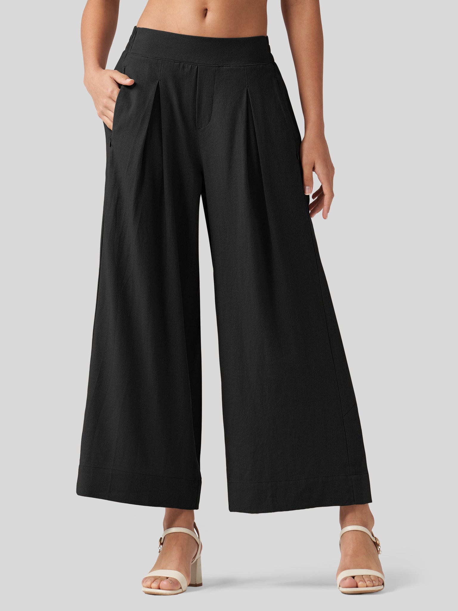 Women's Linen Palazzo Wide Pants