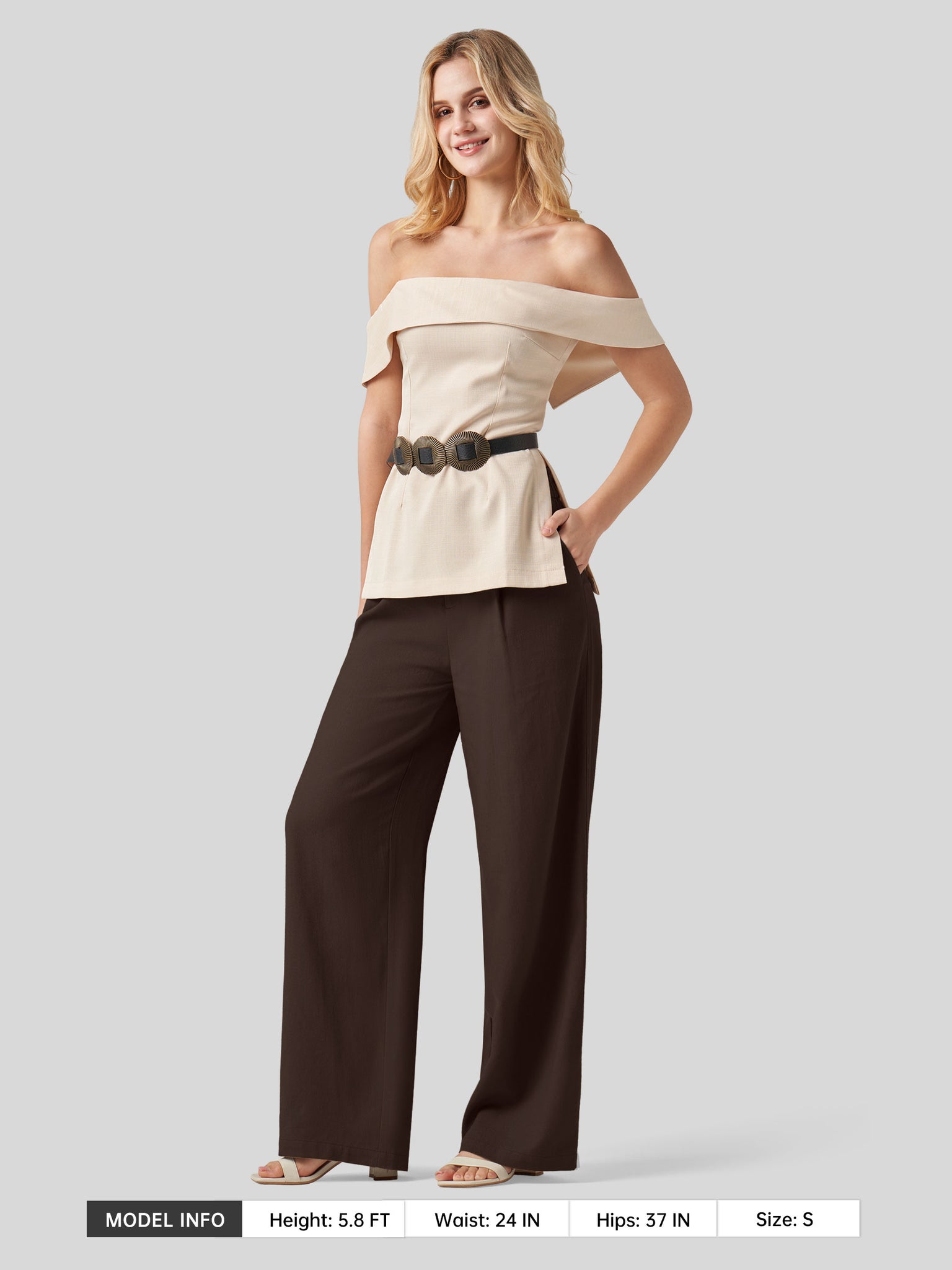 Women's Linen Wide-Leg Dress Slacks 29 inch