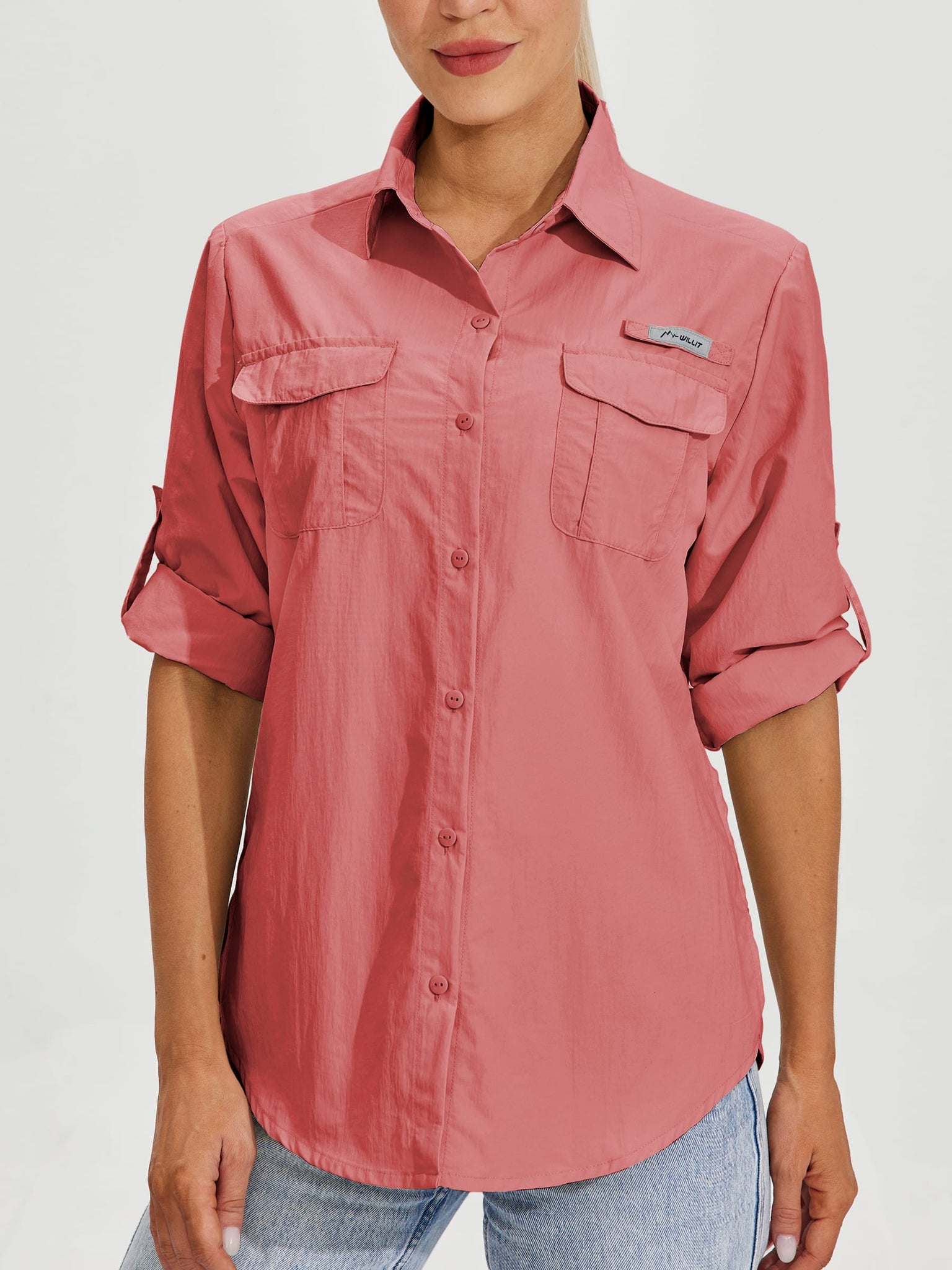 Women's Long Sleeve Fishing Shirt_Pink_model4