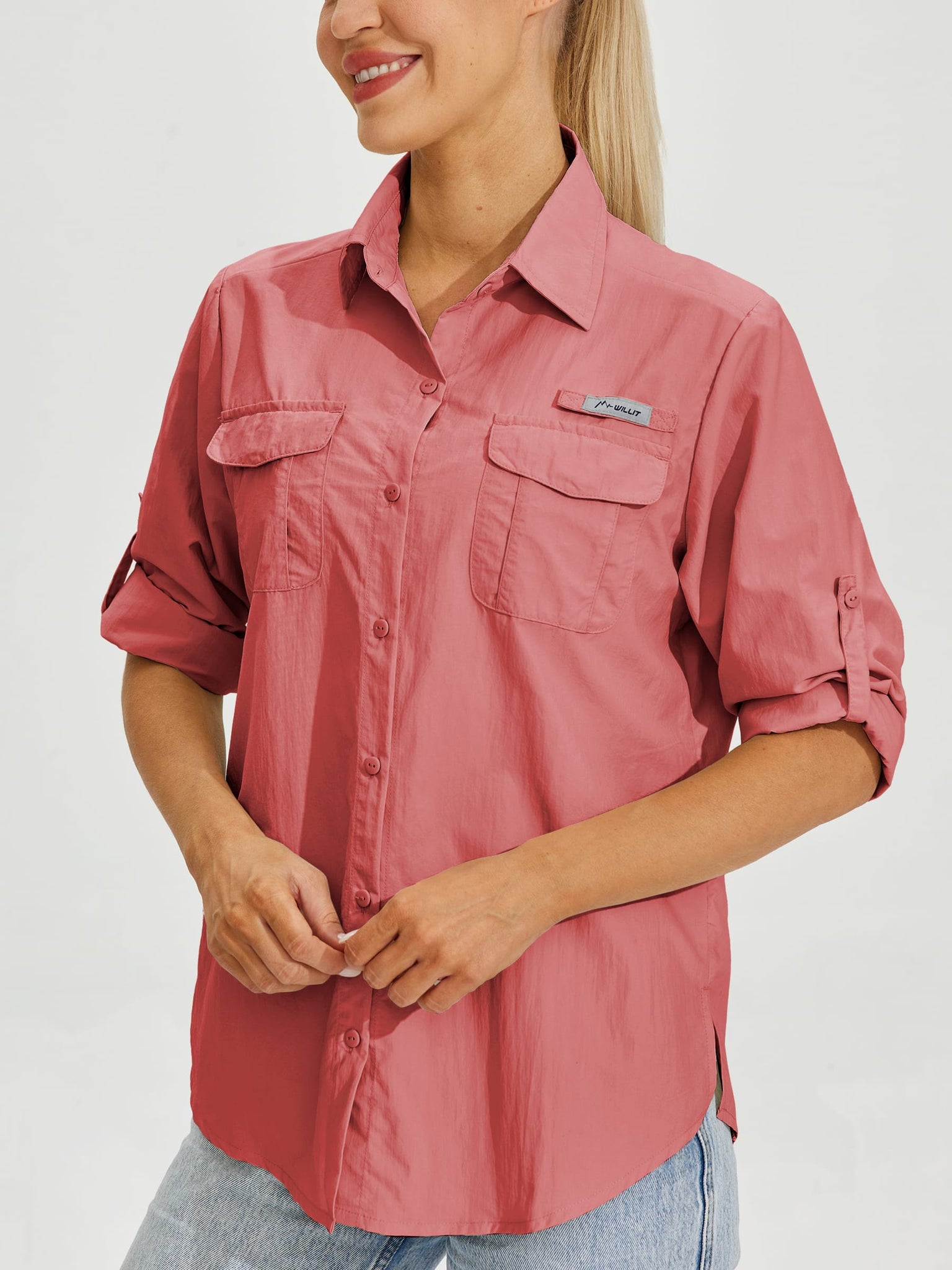 Women's Long Sleeve Fishing Shirt_Pink_model5