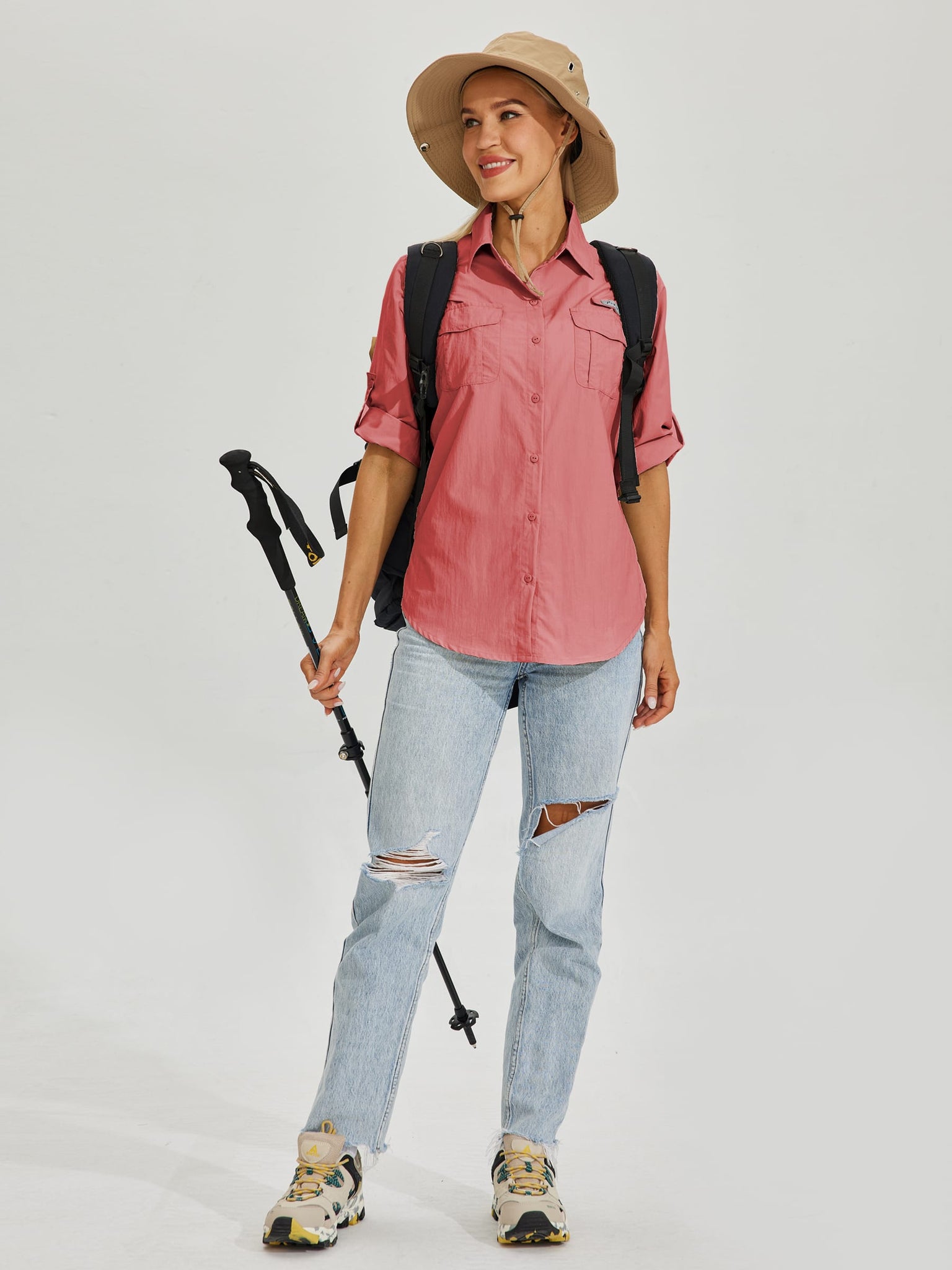Women's Long Sleeve Fishing Shirt_Pink_model7