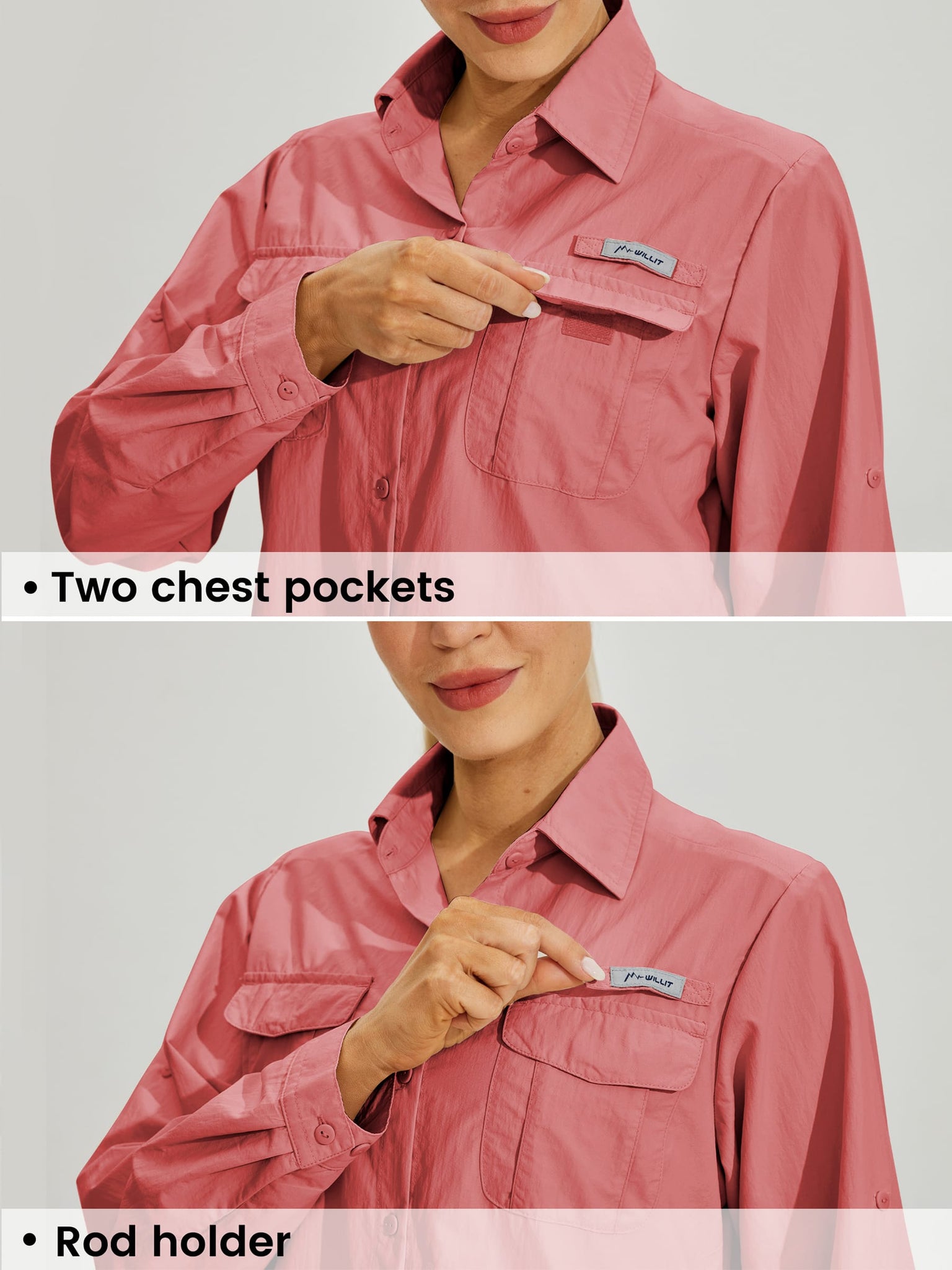 Women's Long Sleeve Fishing Shirt_Pink_detail