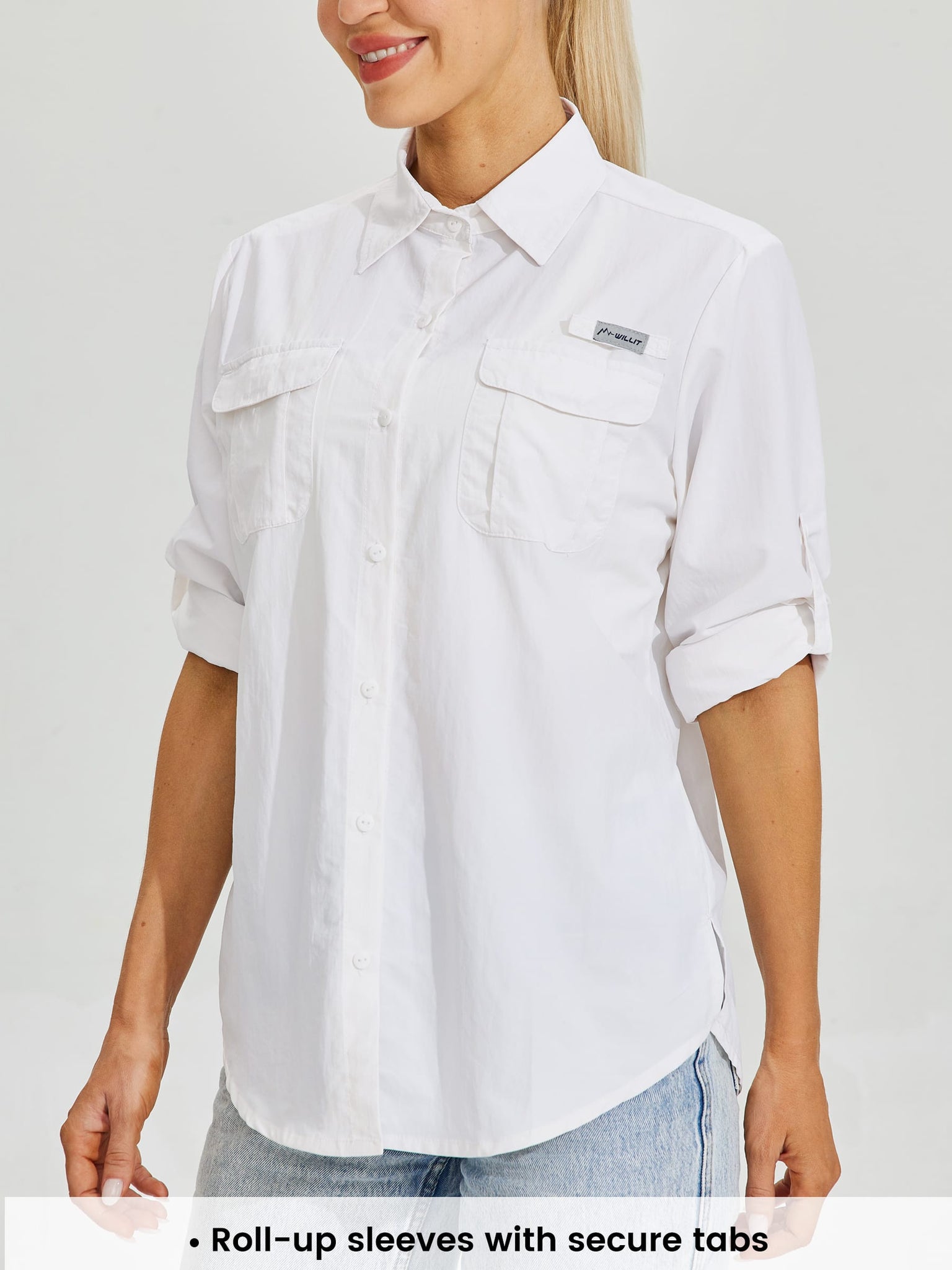 Women's Long Sleeve Fishing Shirt_White_model5