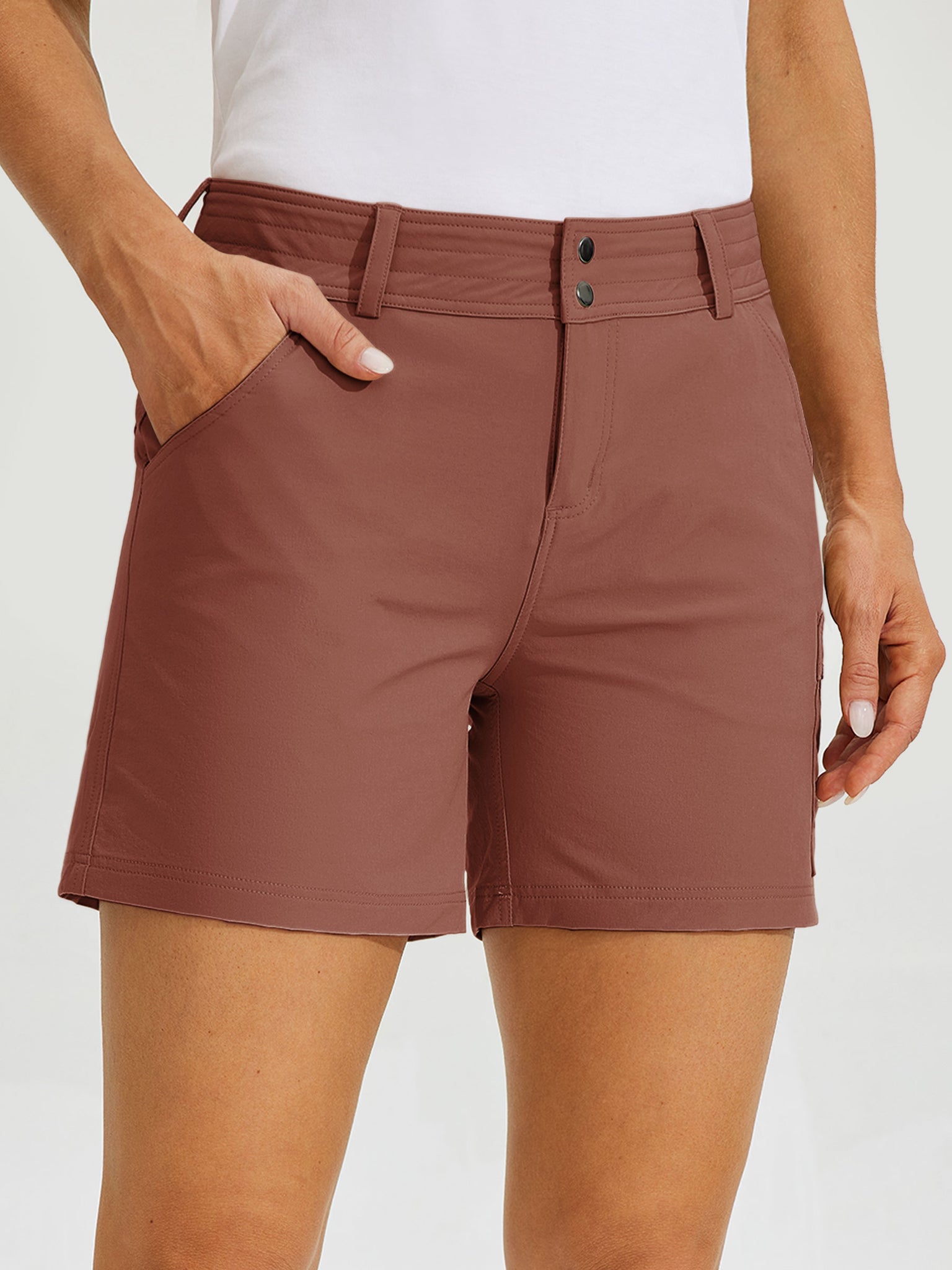 Women's Outdoor Pro Shorts 5Inch_Cacao1