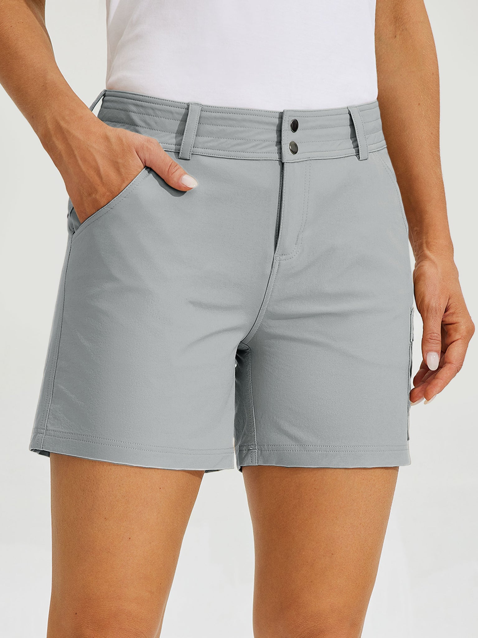 Women's Outdoor Pro Shorts 5Inch_Gray1