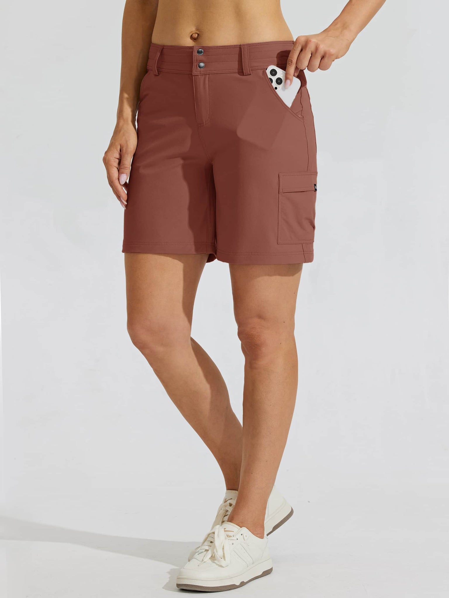Women's Outdoor Pro Shorts Cacao_model1