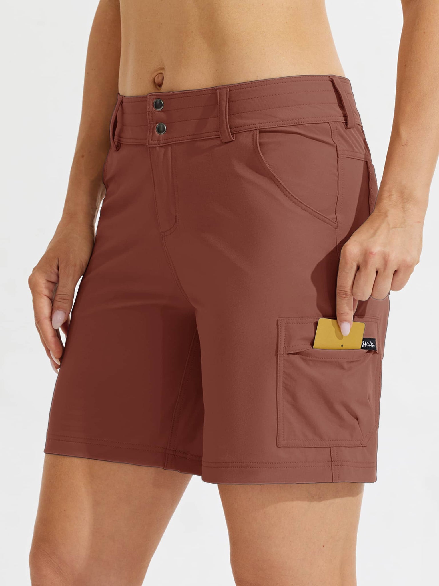 Women's Outdoor Pro Shorts Cacao_model3