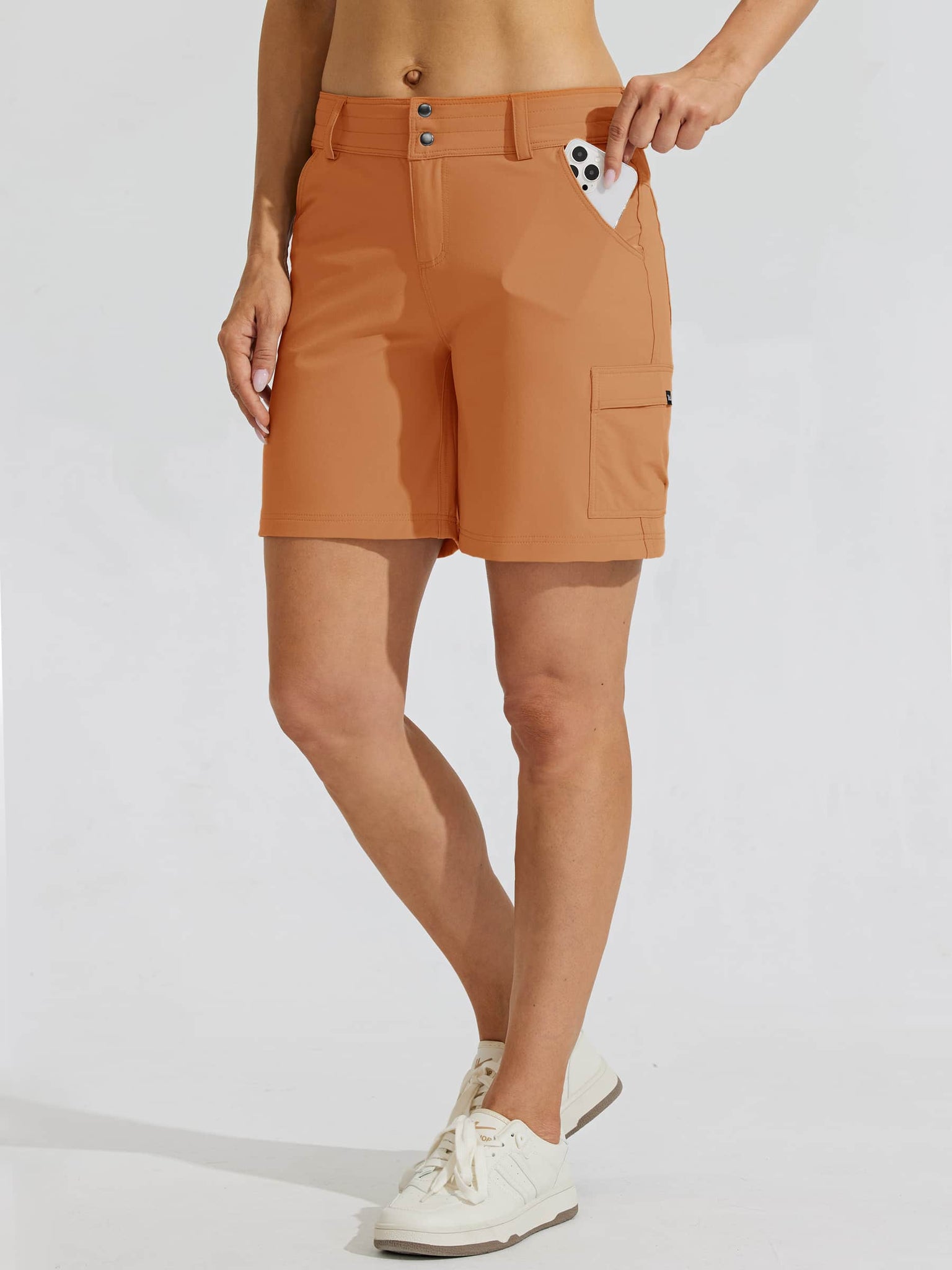 Women's Outdoor Pro Shorts Copper_model3