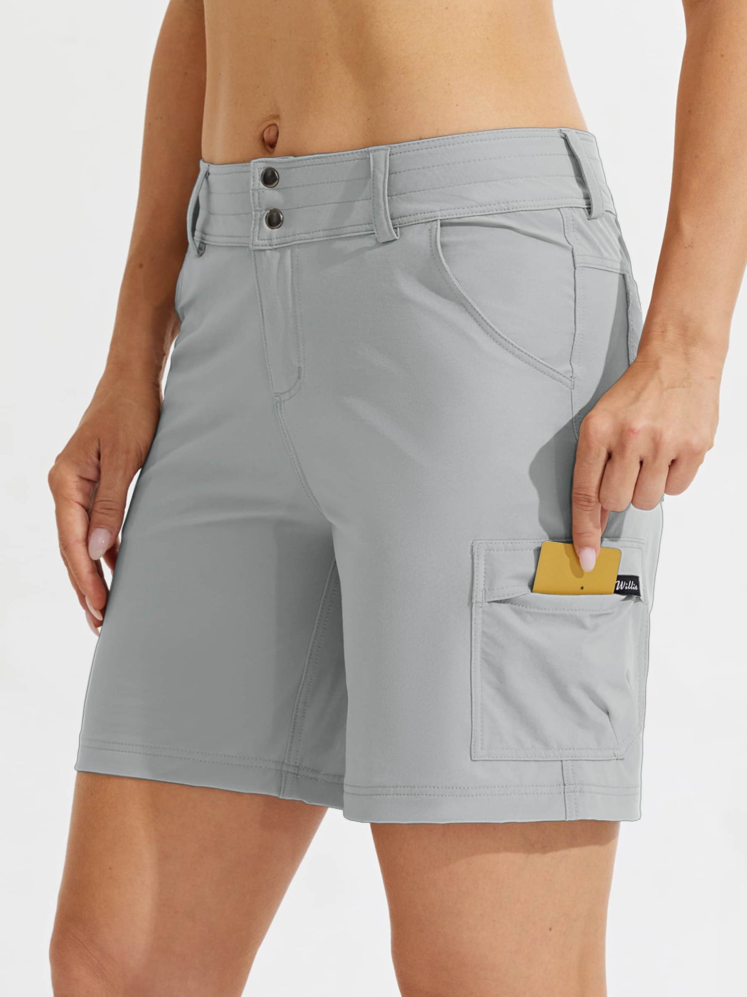 Women's Outdoor Pro Shorts Gray_model3