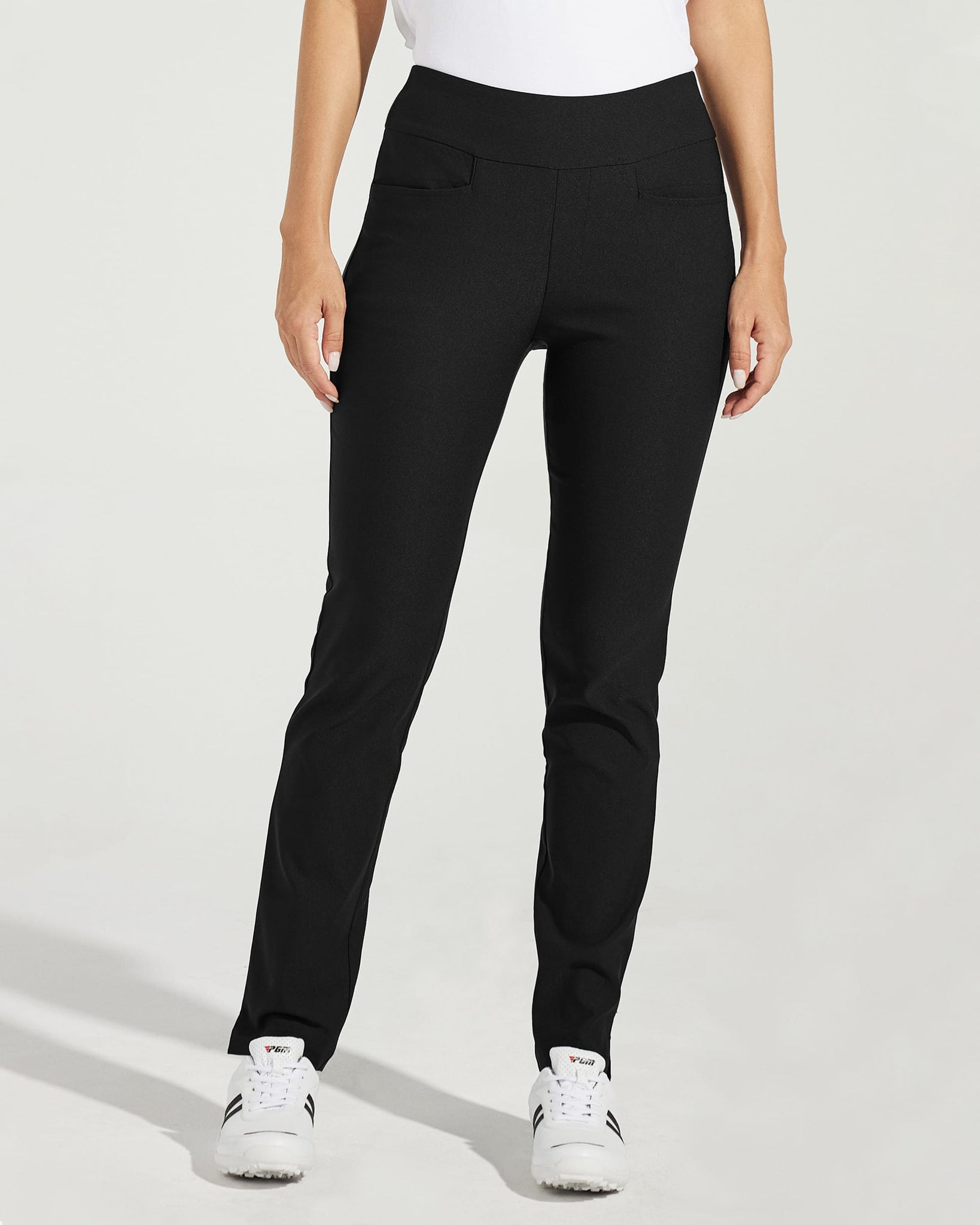 Women's Golf Pull-On Pants_Black_model1