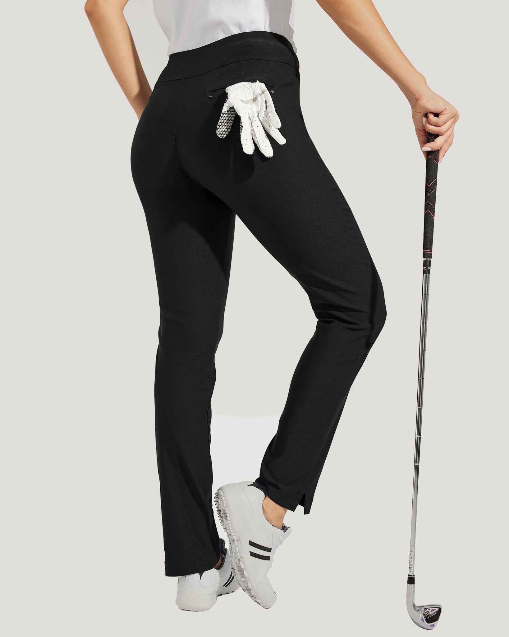 Women's Golf Pull-On Pants_Black_model3