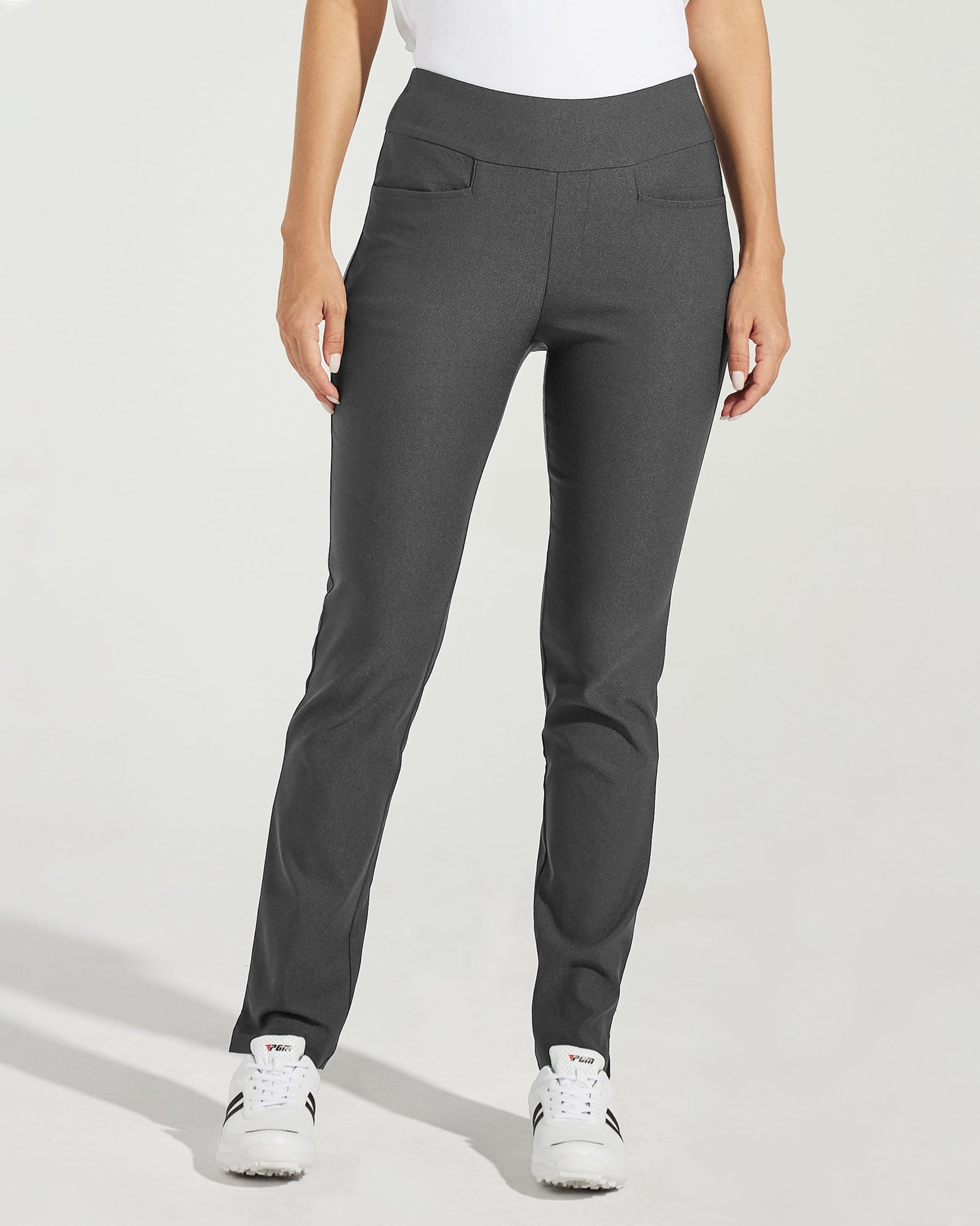 Women's Golf Pull-On Pants_DeepGray_model1