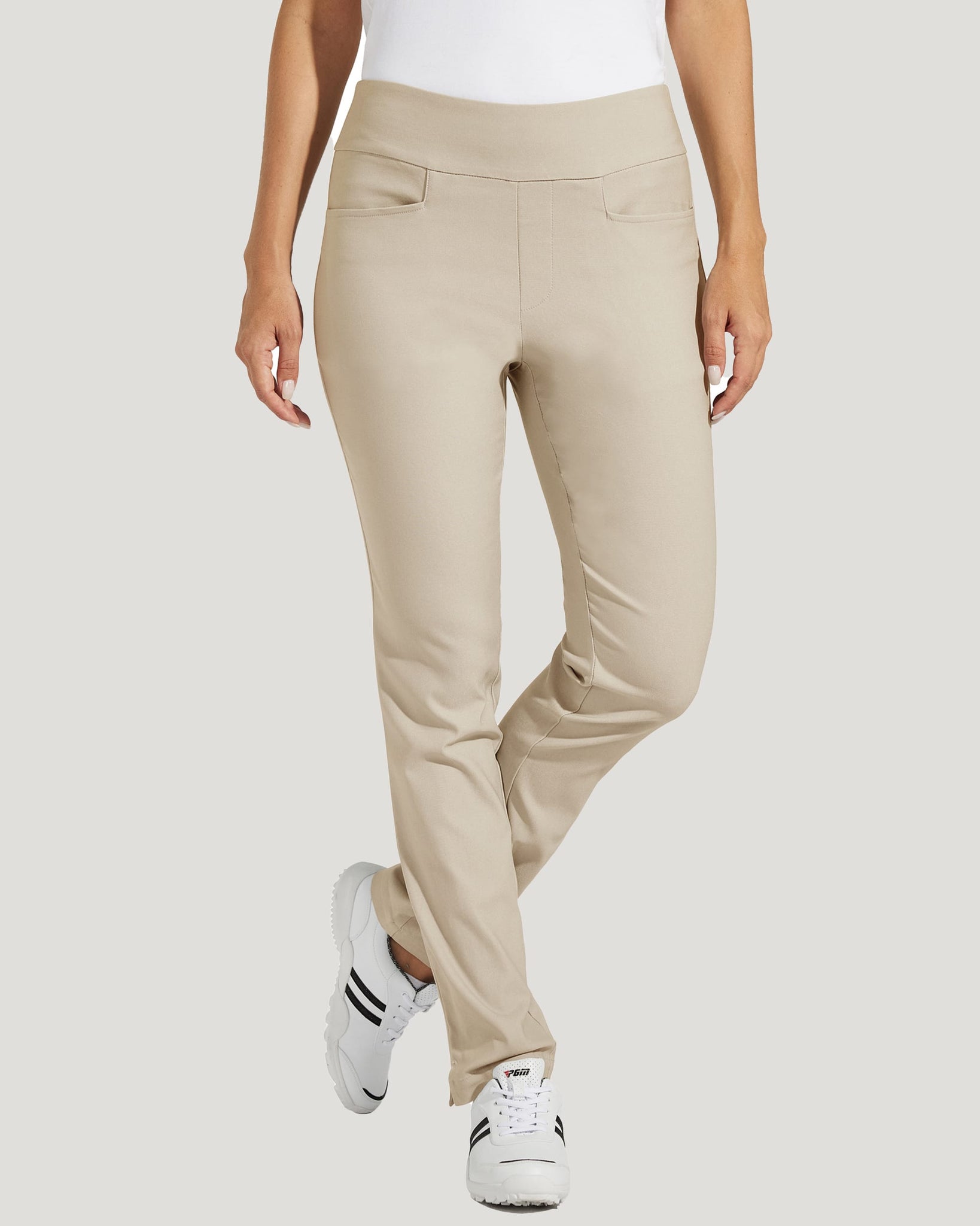 Women's Golf Pull-On Pants_Khaki_model1