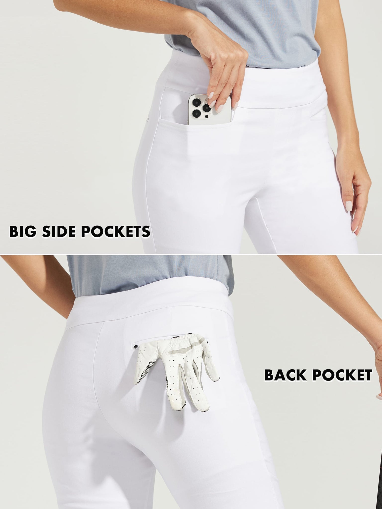 Women's Golf Pull-On Pants_White_model4