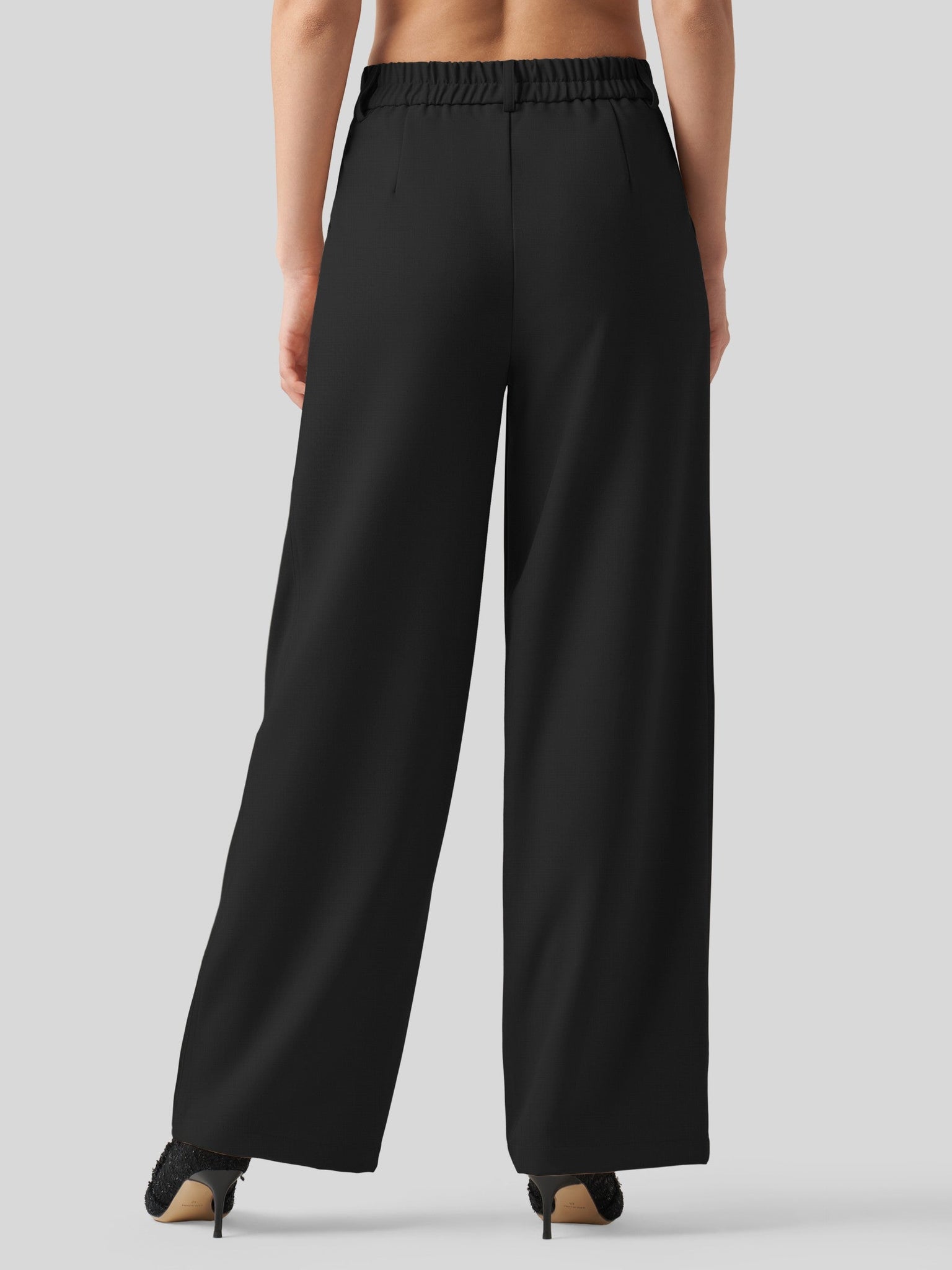 Willit Women's Pleated Wide Leg Pants 31 Inch_black