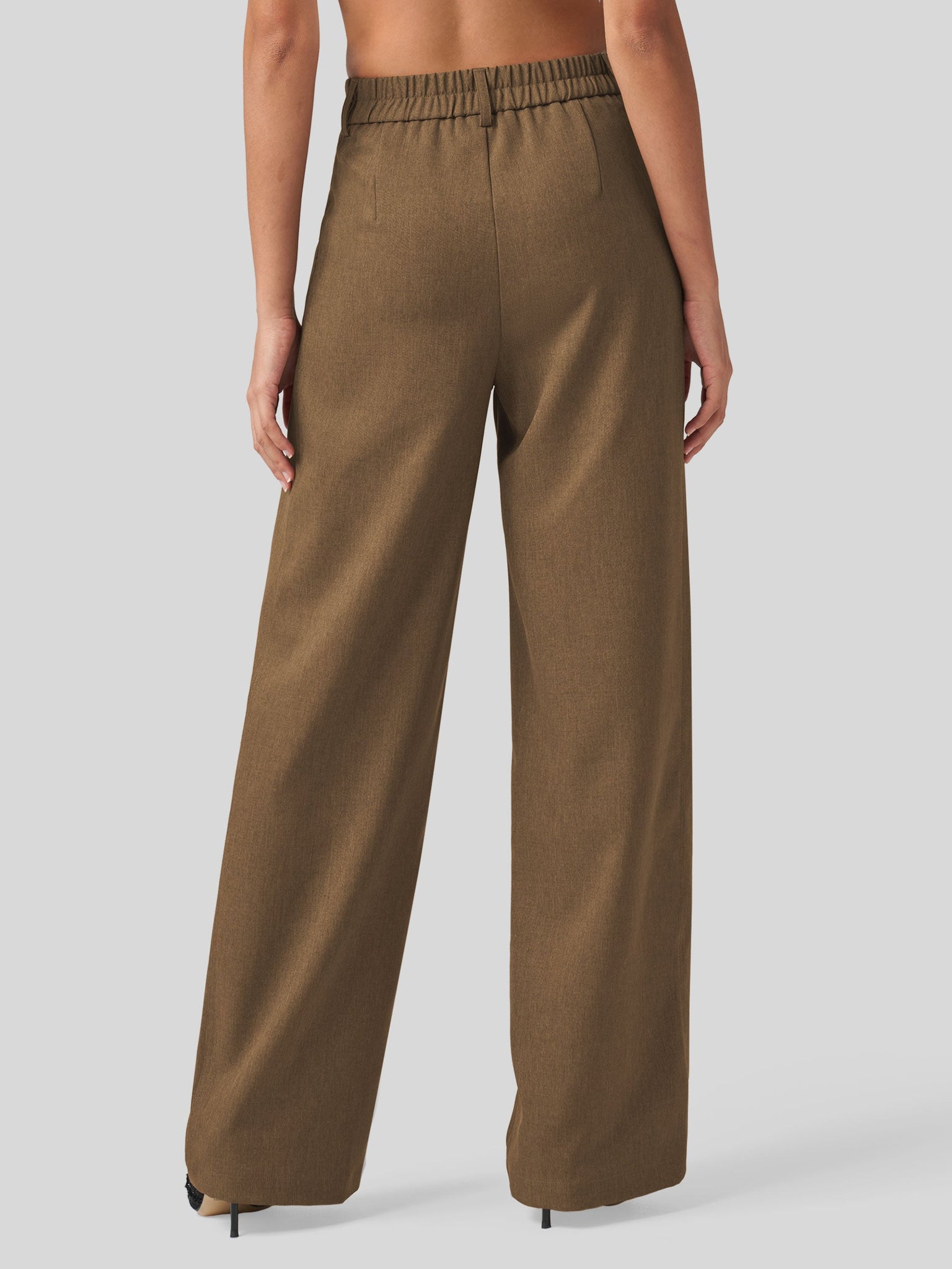 Willit Women's Pleated Wide Leg Pants 31 Inch_brown