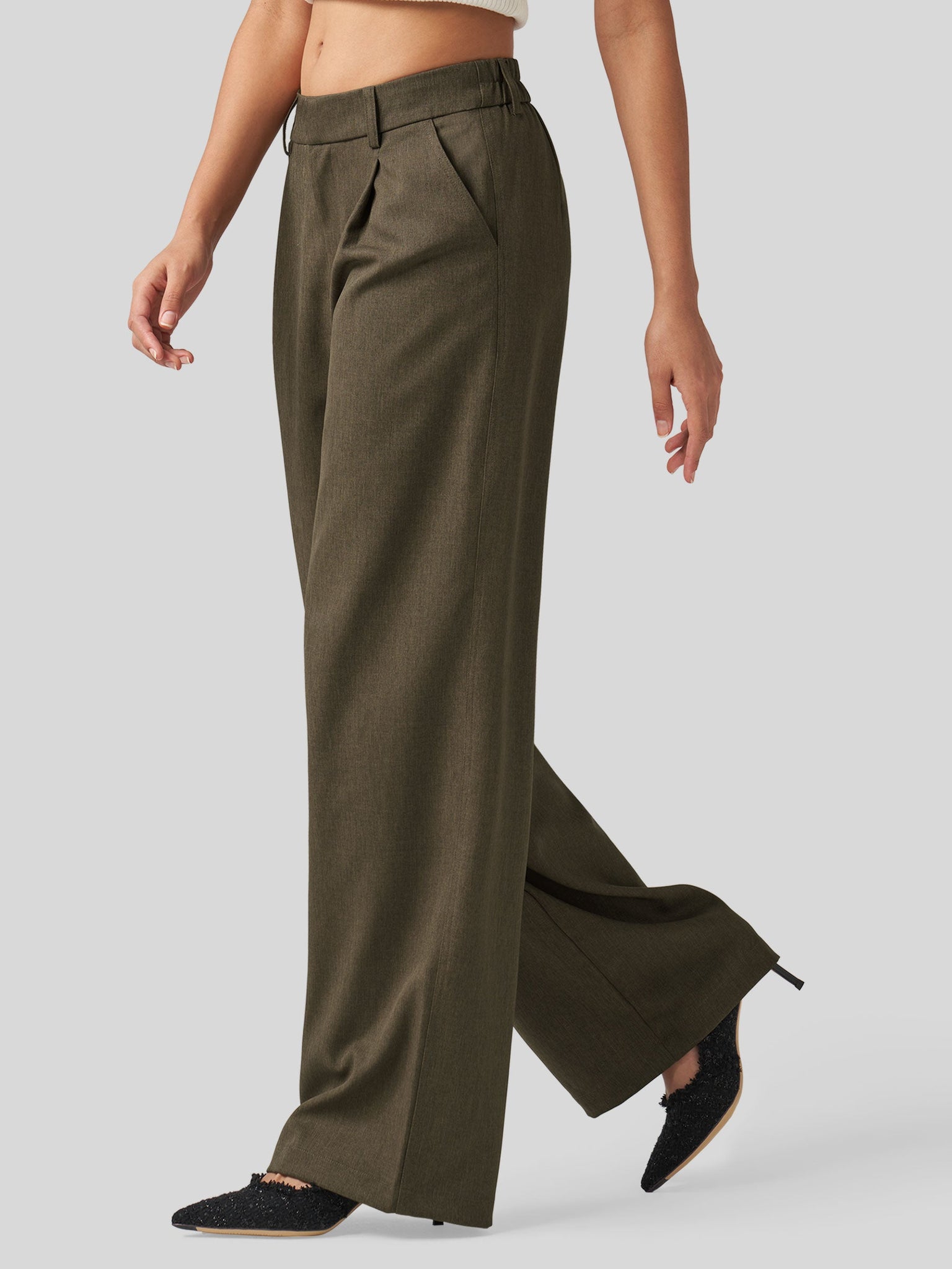 Willit Women's Pleated Wide Leg Pants 31 Inch_tawny