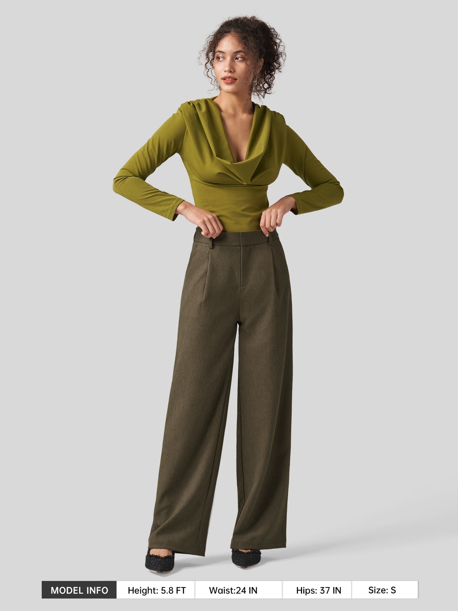 Willit Women's Pleated Wide Leg Pants 31 Inch_tawny