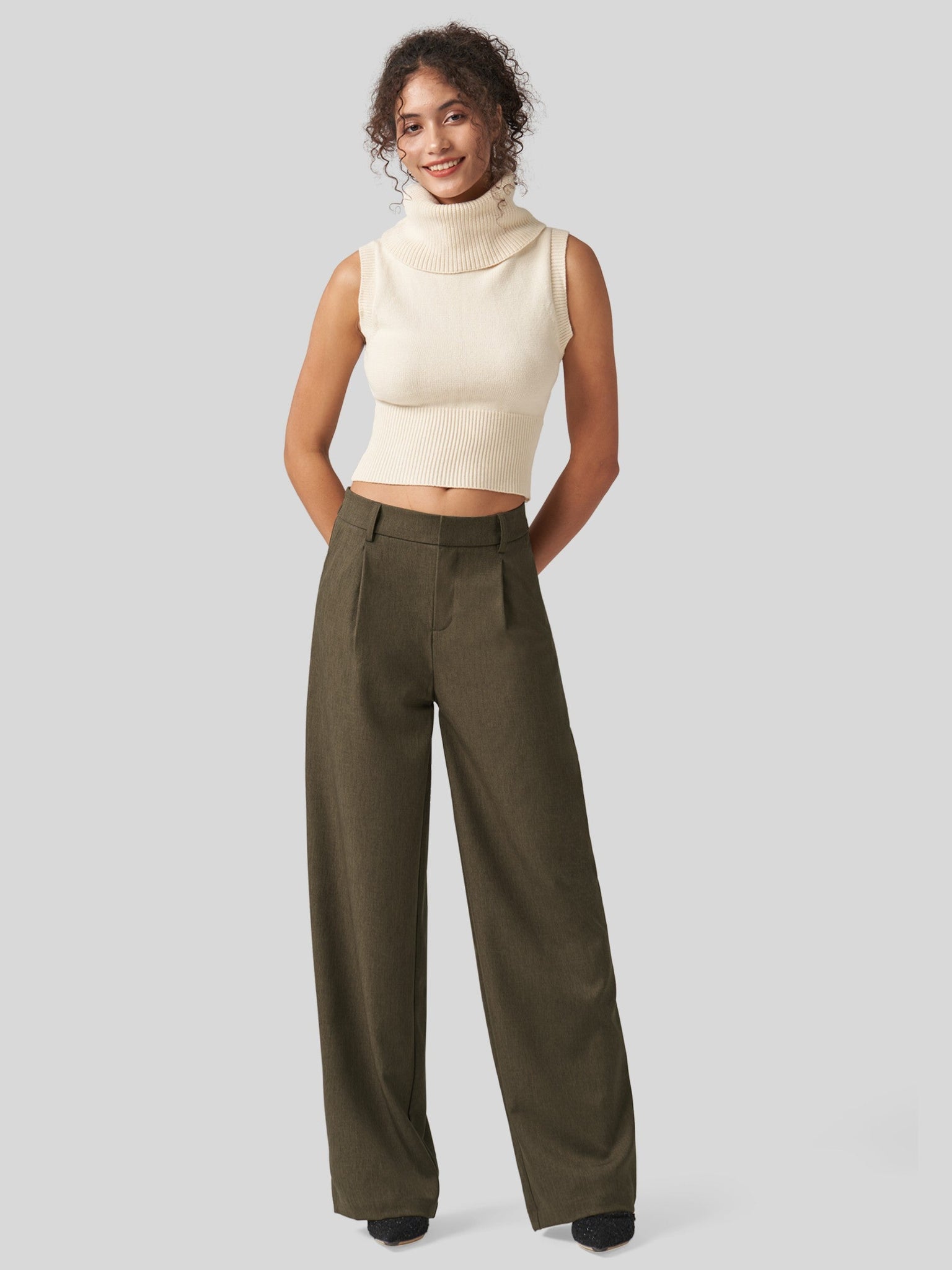 Willit Women's Pleated Wide Leg Pants 31 Inch_tawny