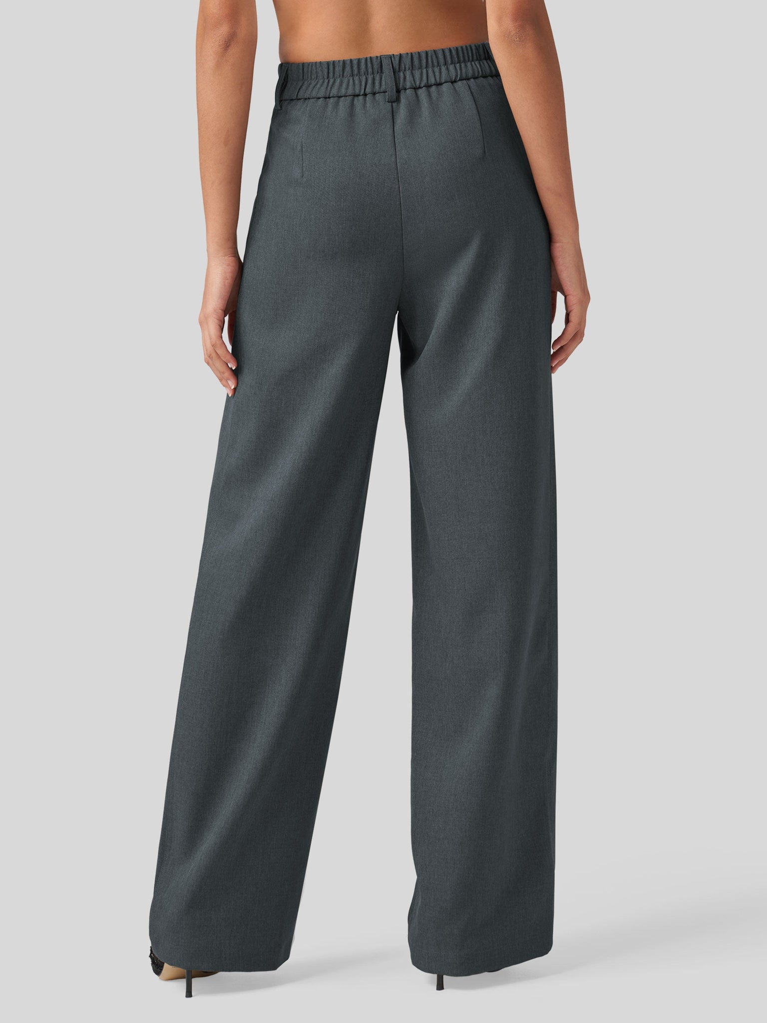 Willit Women's Pleated Wide Leg Pants 31 Inch_deep gray