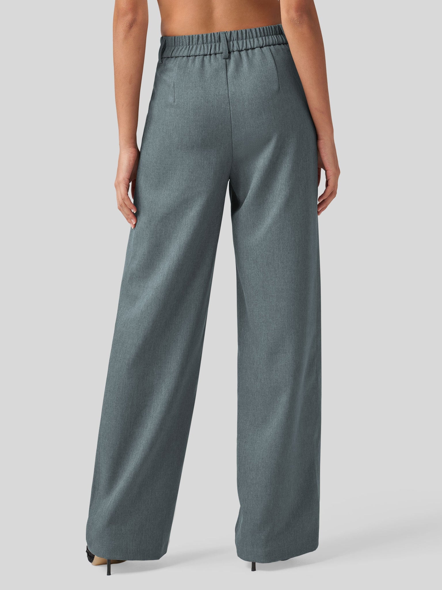 Willit Women's Pleated Wide Leg Pants 31 Inch_ink gray