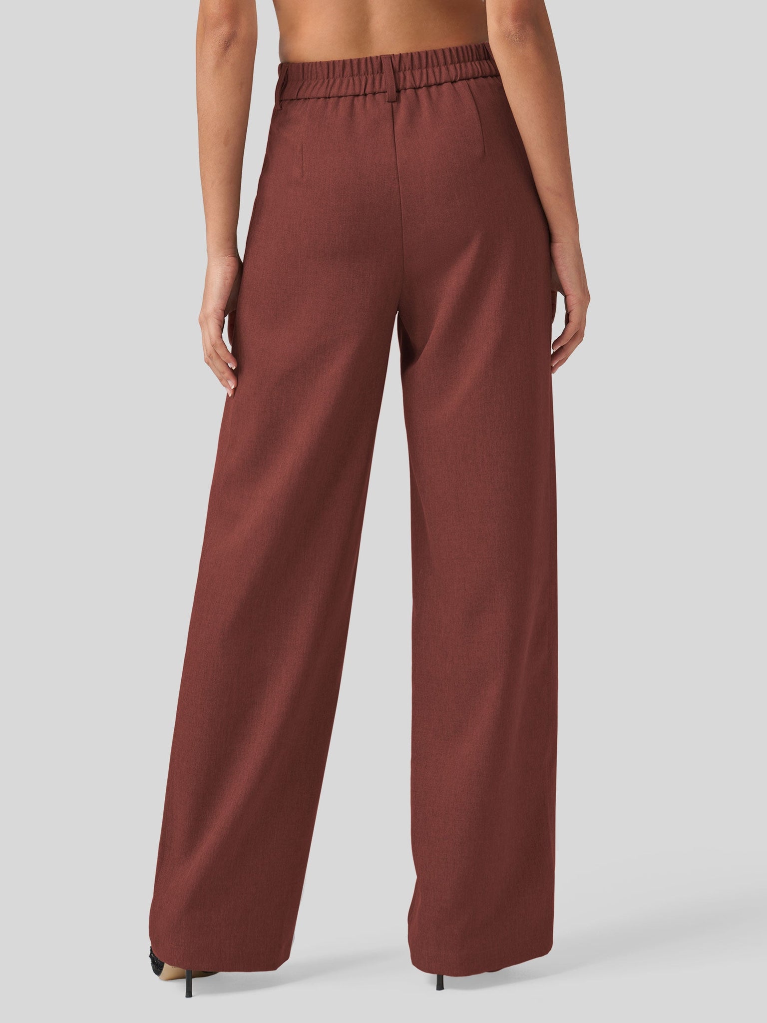Willit Women's Pleated Wide Leg Pants 31 Inch_wine red
